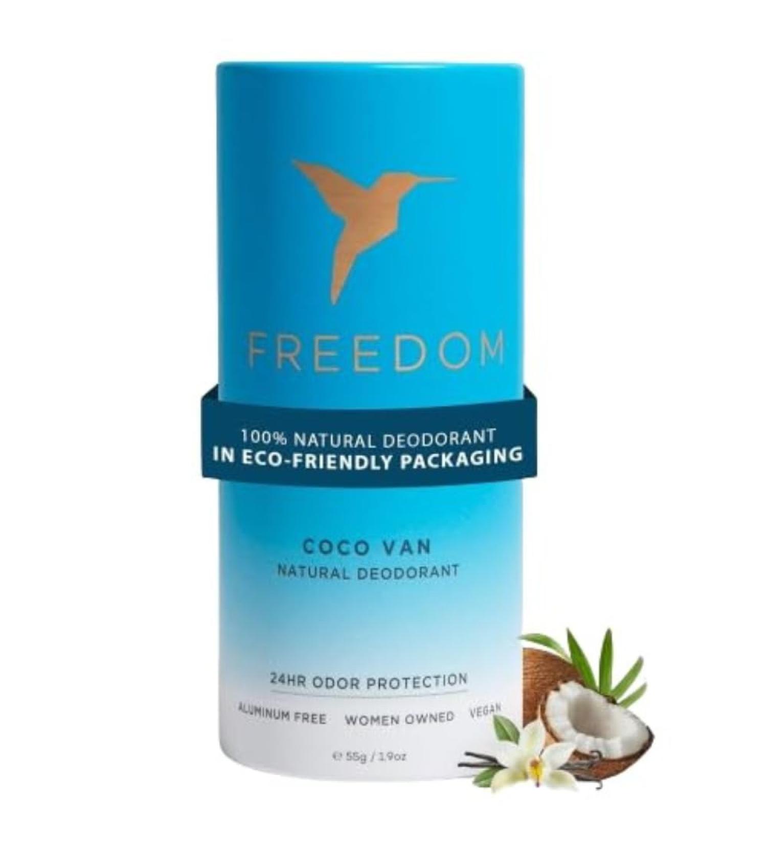 Freedom Natural Deodorant - Coconut Vanilla | Aluminum-Free EWG Verified Eco-Friendly 24 hr Odor Control - Sensitive Skin 1.9 oz - Buy Online on GoSupps.com