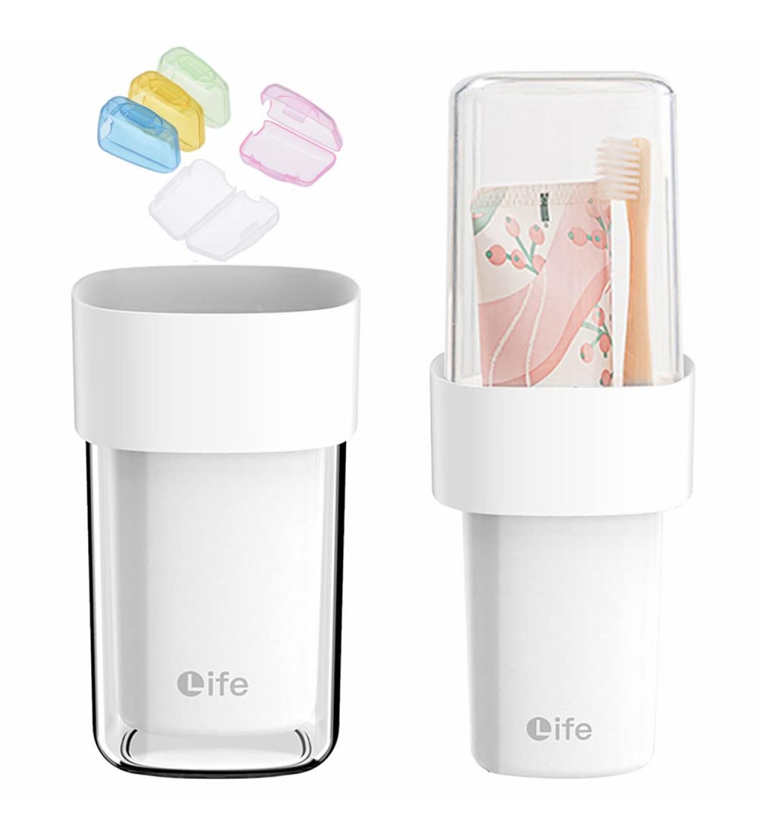 Travel Toothbrush Holder - White Protective Case for 5 Toothbrush Heads - Convenient Container for Camping, Business Trip, Shower - Buy Online on GoSupps.com