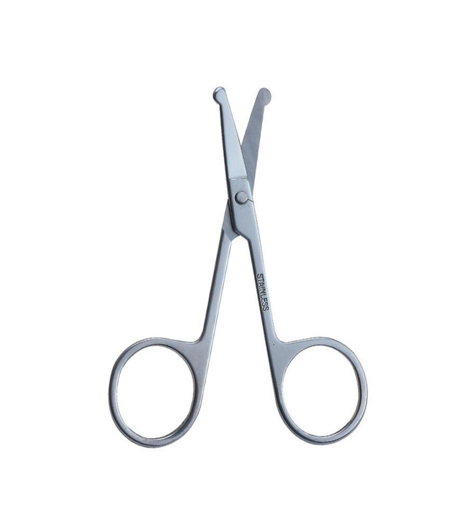 1PCS Silver Polished Stainless Steel Rounded Tip Personal Care Scissor Nose Ear Hair Trimmers Beard Hair Remover Removing Tools Makeup Accessories for Men and Women - Buy Online on GoSupps.com