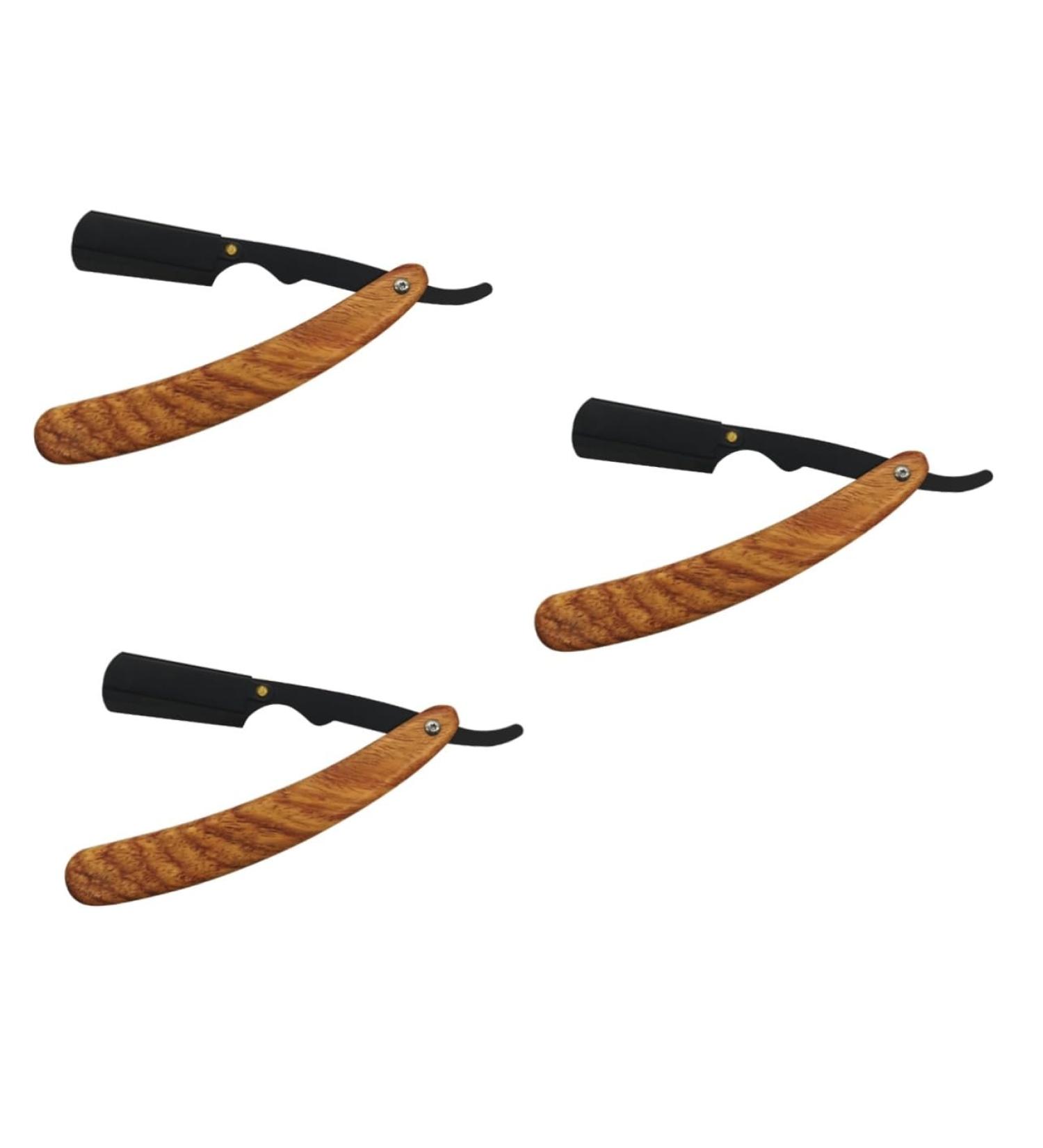 Frcolor 3-in-1 Manual Eyebrow Razor | Wooden Safety Razor for Men Precision Shaving Tool - Buy Online on GoSupps.com