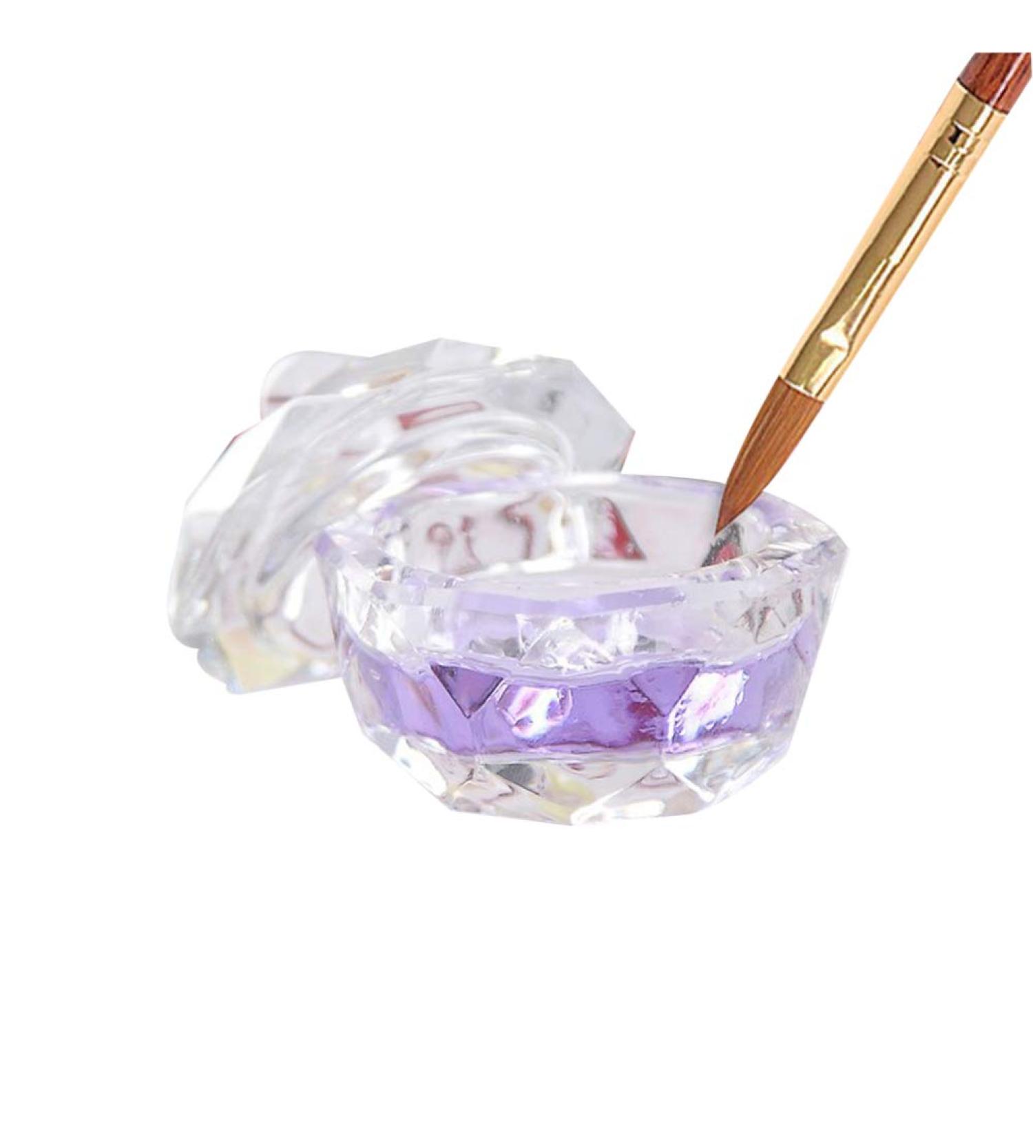 Clest F&H Transparent Dappen Dish with Lid for Acrylic Liquid & Powder Perfect Nail Styling Tool  - Buy Online on GoSupps.com