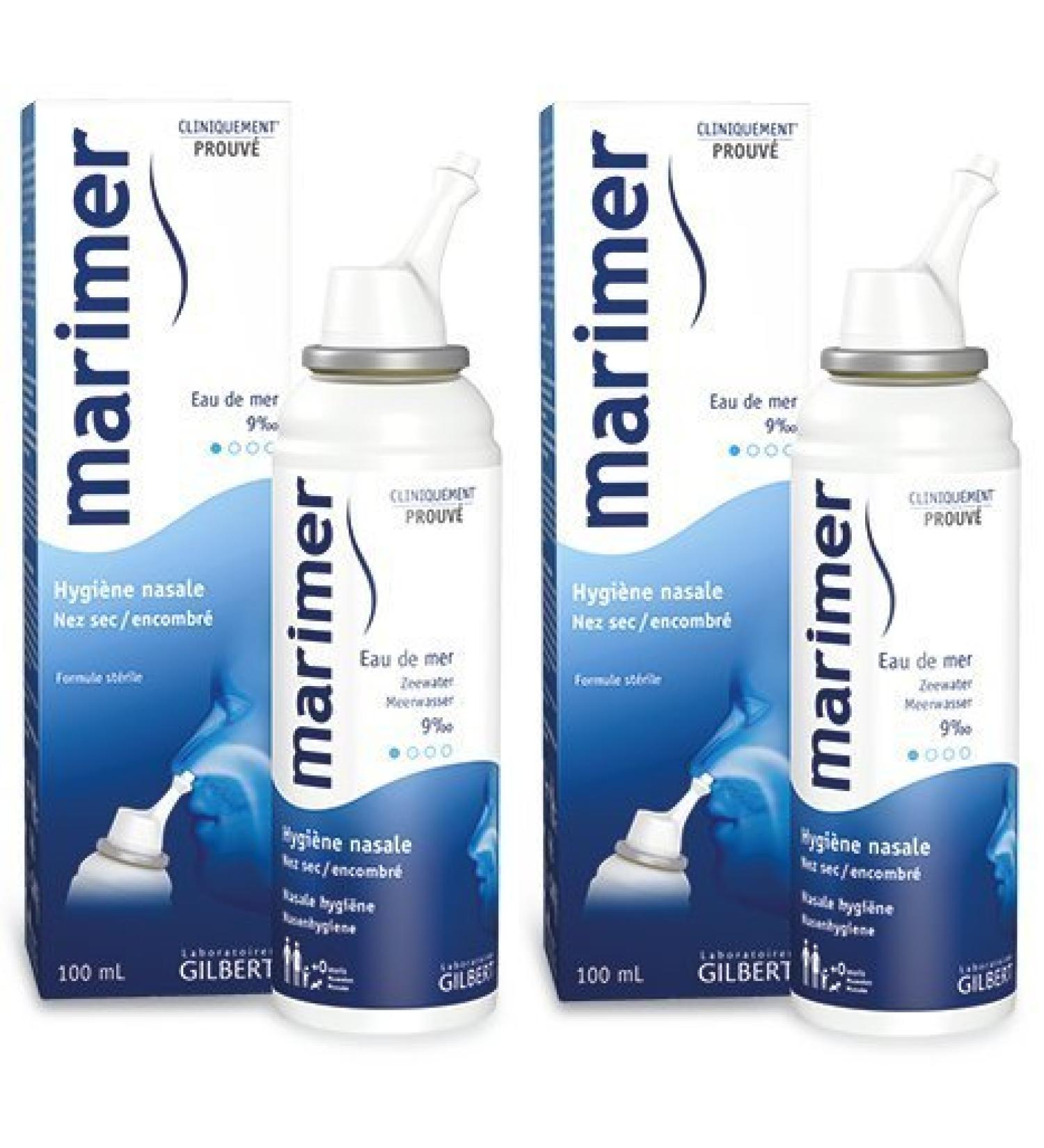 GILBERT Marimer - Spray isotonique hygi ne nasale - 100 ml X 2 by Gilbert Laboratoires