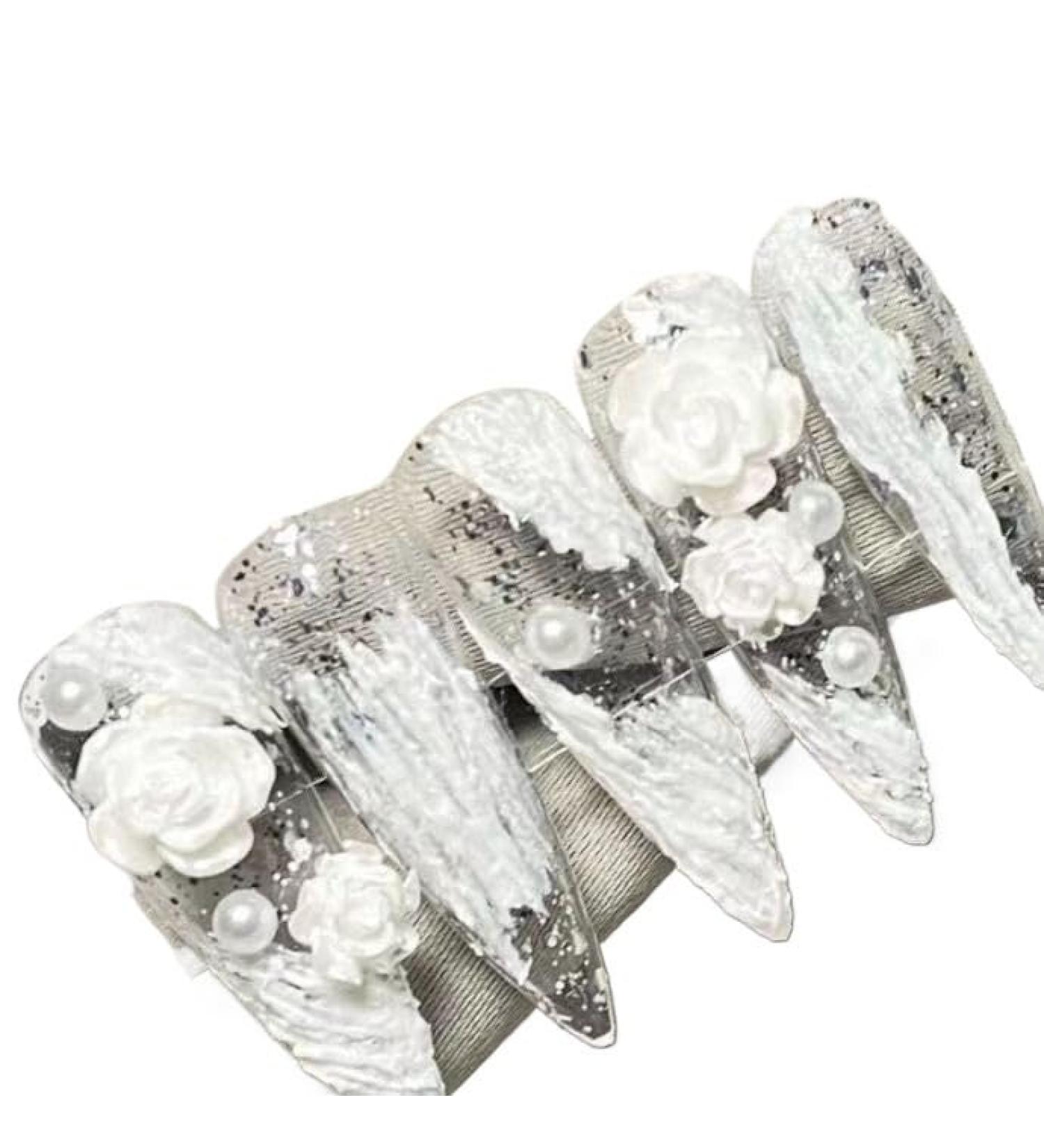 Temperament-enhancing manicure handmade camellia plaster manicure wearing nail patch European and American bride manicure.(S) - Buy Online on GoSupps.com