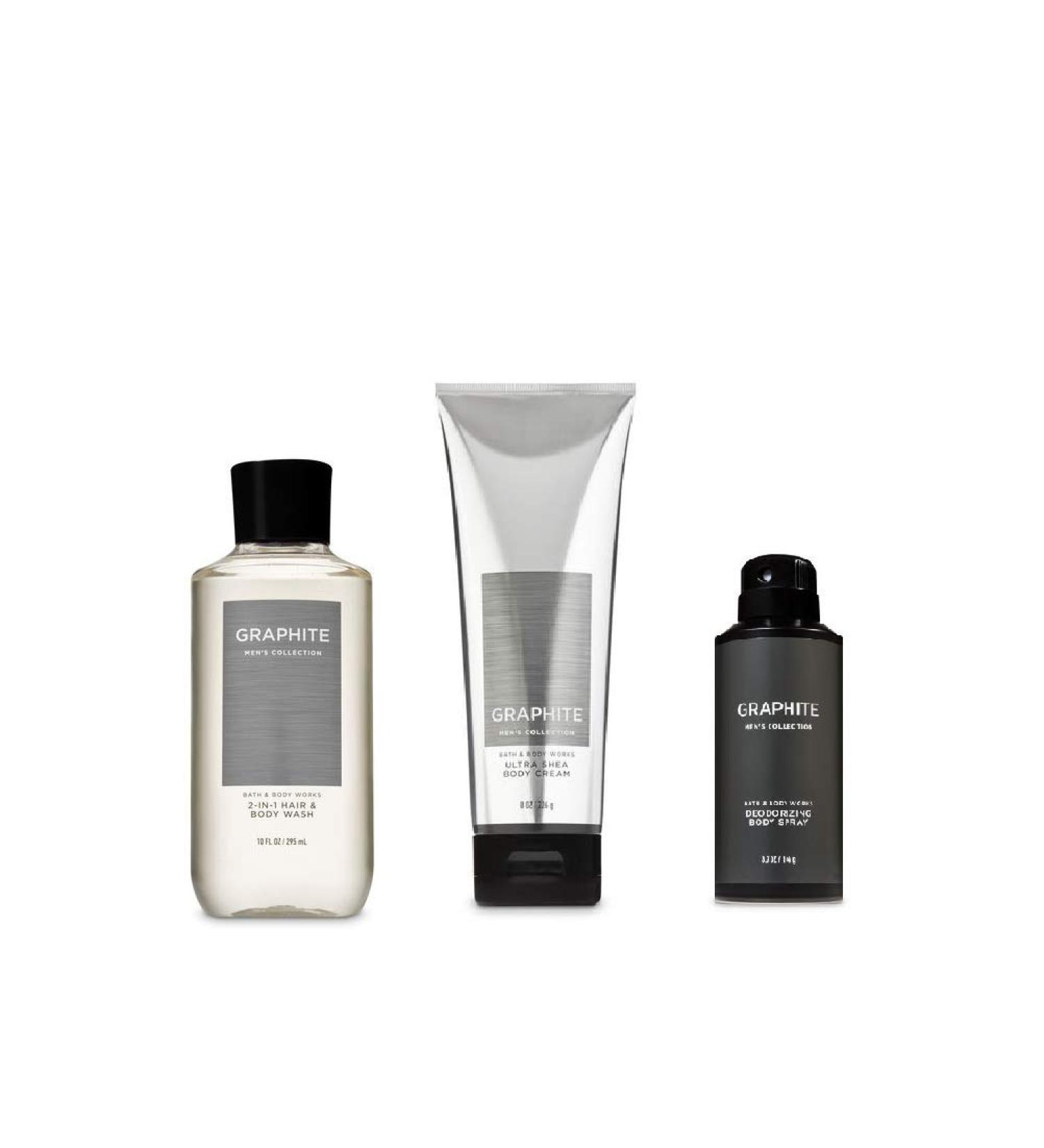 Buy Bath and Body Works Graphite 2019 Edition: 2-in-1 Hair & Body Wash Ultra Shea Body Cream & Deodorizing Spray - International Shipping Available - Buy Online on GoSupps.com