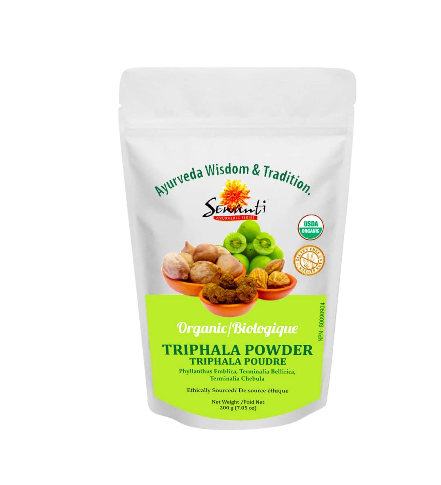 Organic Triphala Powder 200g/NPN 80090904/ Amalaki - Phyllanthus Emblica Bibhitaki - Terminalia Bellirica Haritaki - Terminalia Chebula - Buy Online on GoSupps.com