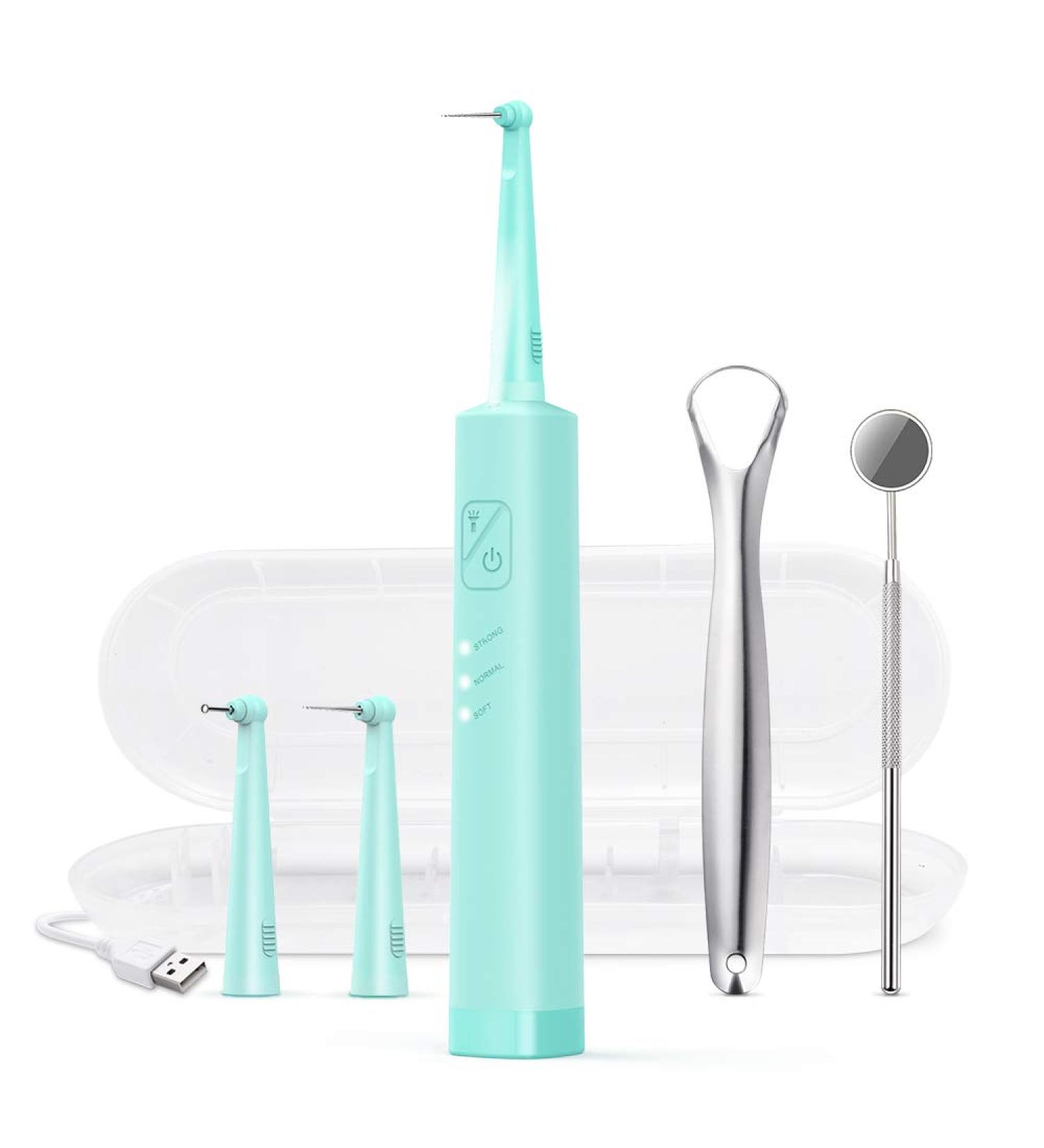 Electric Dental Calculus Remover | EKUPUZ Tartar Scraper & Plaque Remover | Rechargeable Teeth Cleaning Tool with Mirror & 2 Heads - International Shipping - Buy Online on GoSupps.com