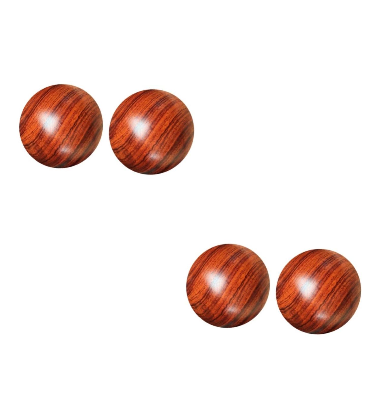 Clispeed 4-Piece Solid Wood Spiky Massage Balls - Foot & Hand Gymnasium Massage Meditation & Relaxation - Buy Online on GoSupps.com