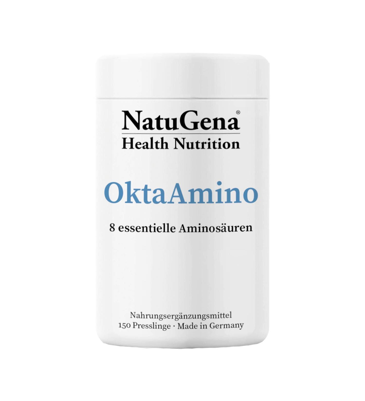 NatuGena OktaAmino - 8 Essential Amino Acids Supplement - 150 Tablets - 1 Month Supply for Optimal Health - Buy Online on GoSupps.com