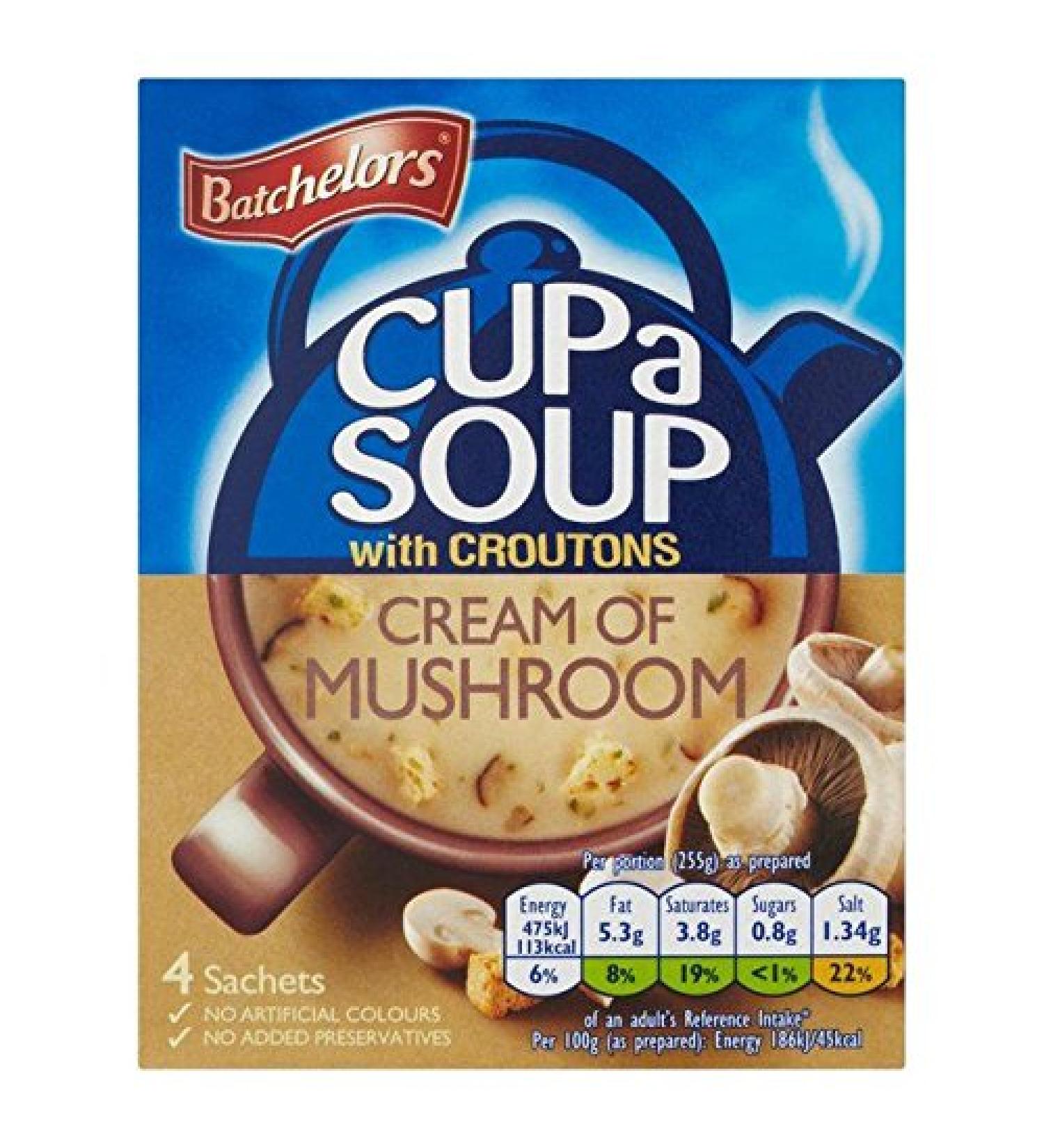 Batchelors Mushroom Soup Cups 4 x 24 g Set of 6