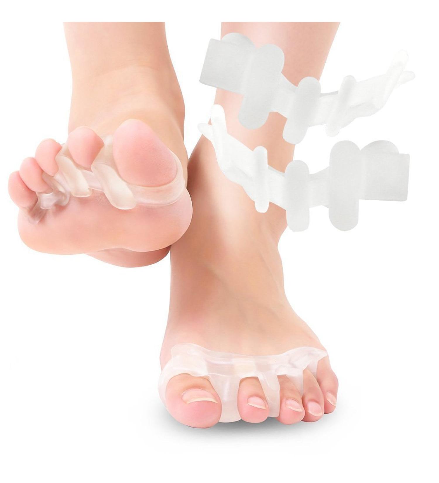 Premium 4x Silicone Toe Separator Pads | Hammer Toe & Hallux Valgus Relief | Comfortable Claw Toe Support - International Shipping Available - Buy Online on GoSupps.com