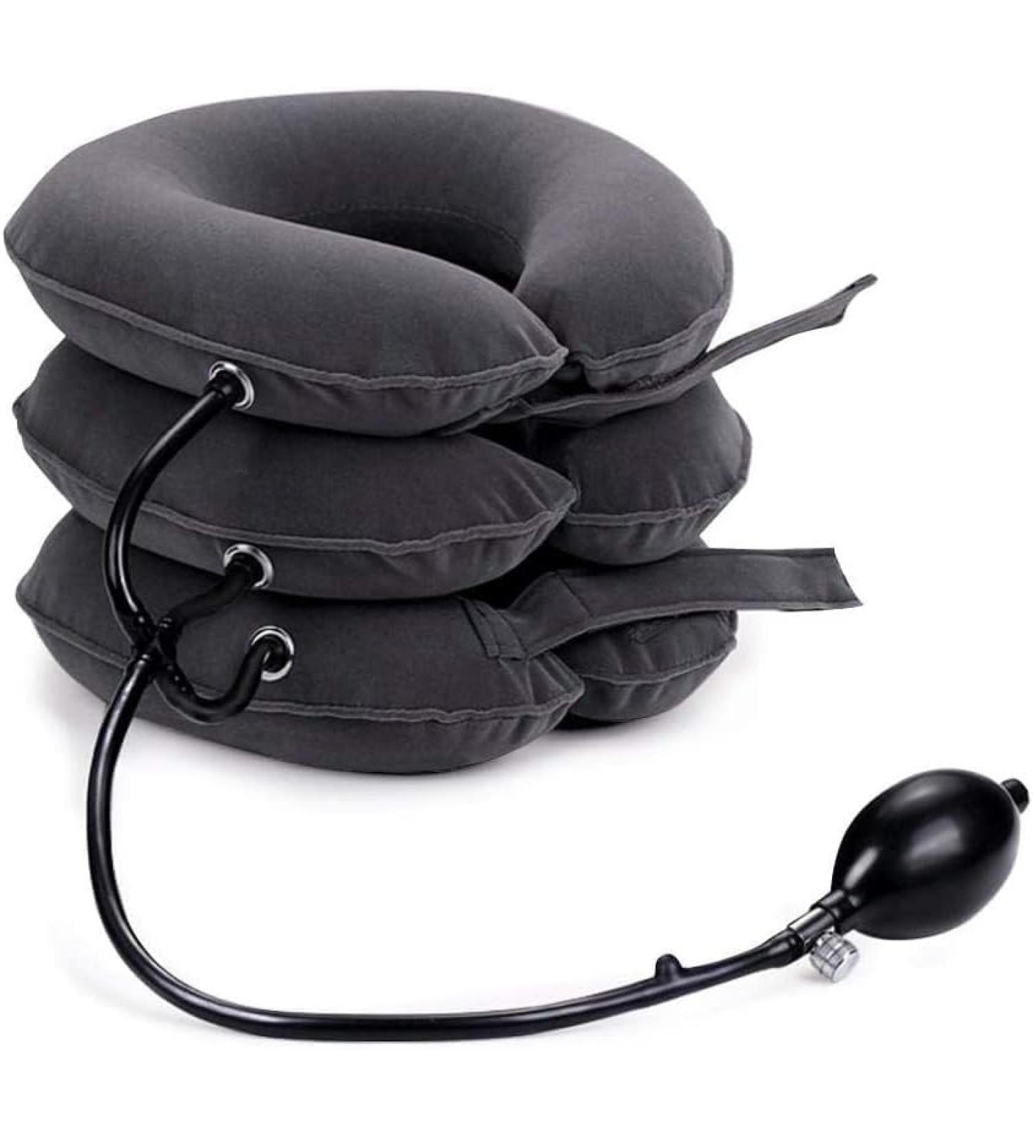 Ininosnp Neck Traction Collar - Inflatable Cervical Device for Neck & Shoulder Pain Relief | Travel-Friendly Spine Alignment Pillow - Buy Online on GoSupps.com
