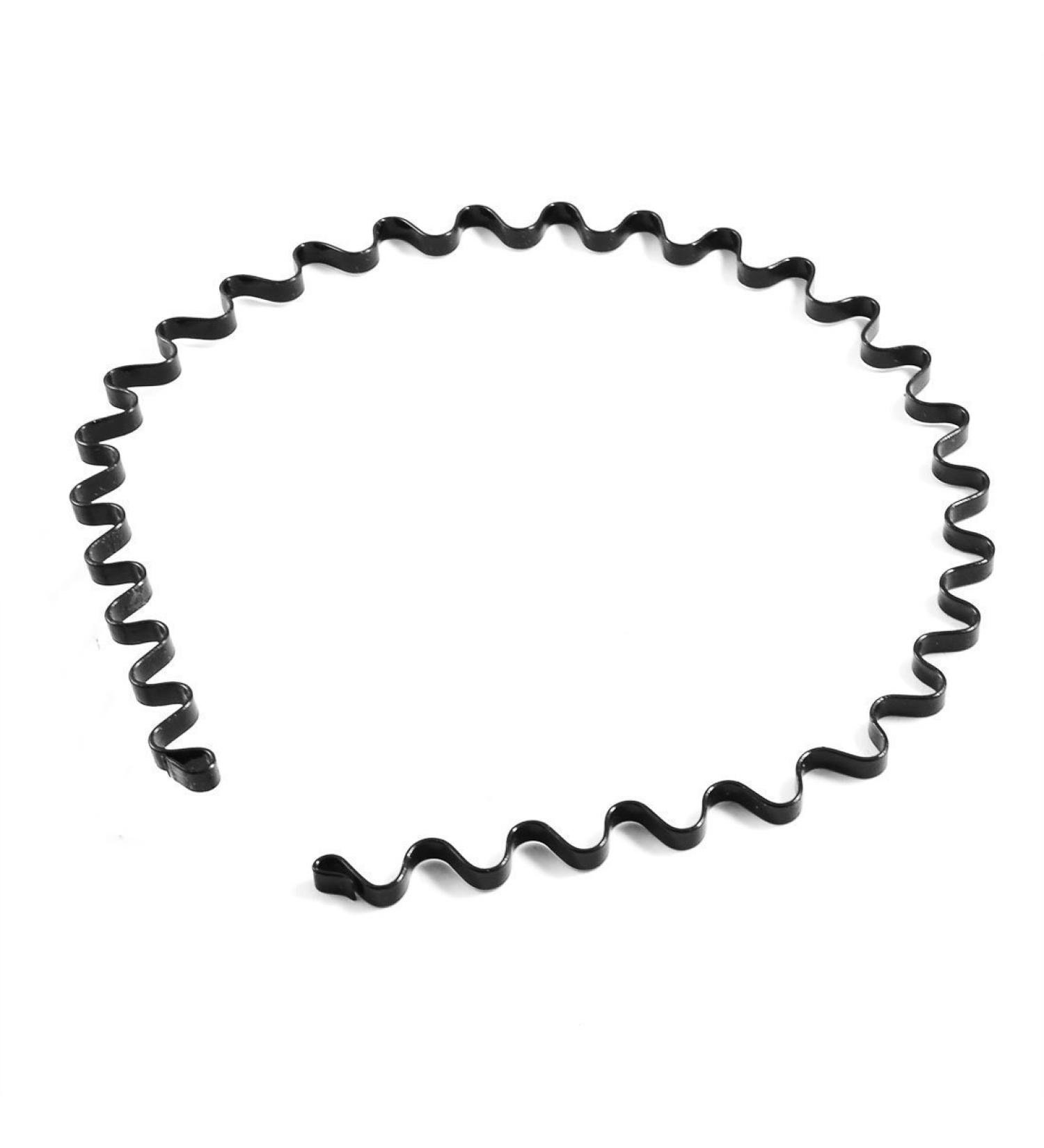 New Wavy Metal Sports Men's Women's Hair Hoop Band Headband-color in Black