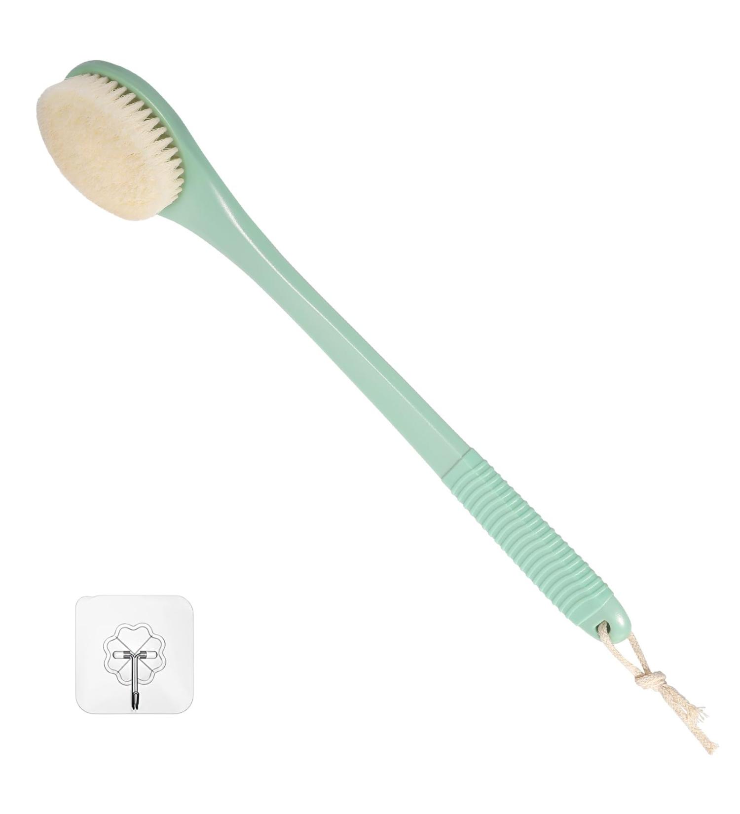 Back Brush for Showering | Long Handle Bath Brush for Seniors | Light Green Shower Brush - Buy Online on GoSupps.com