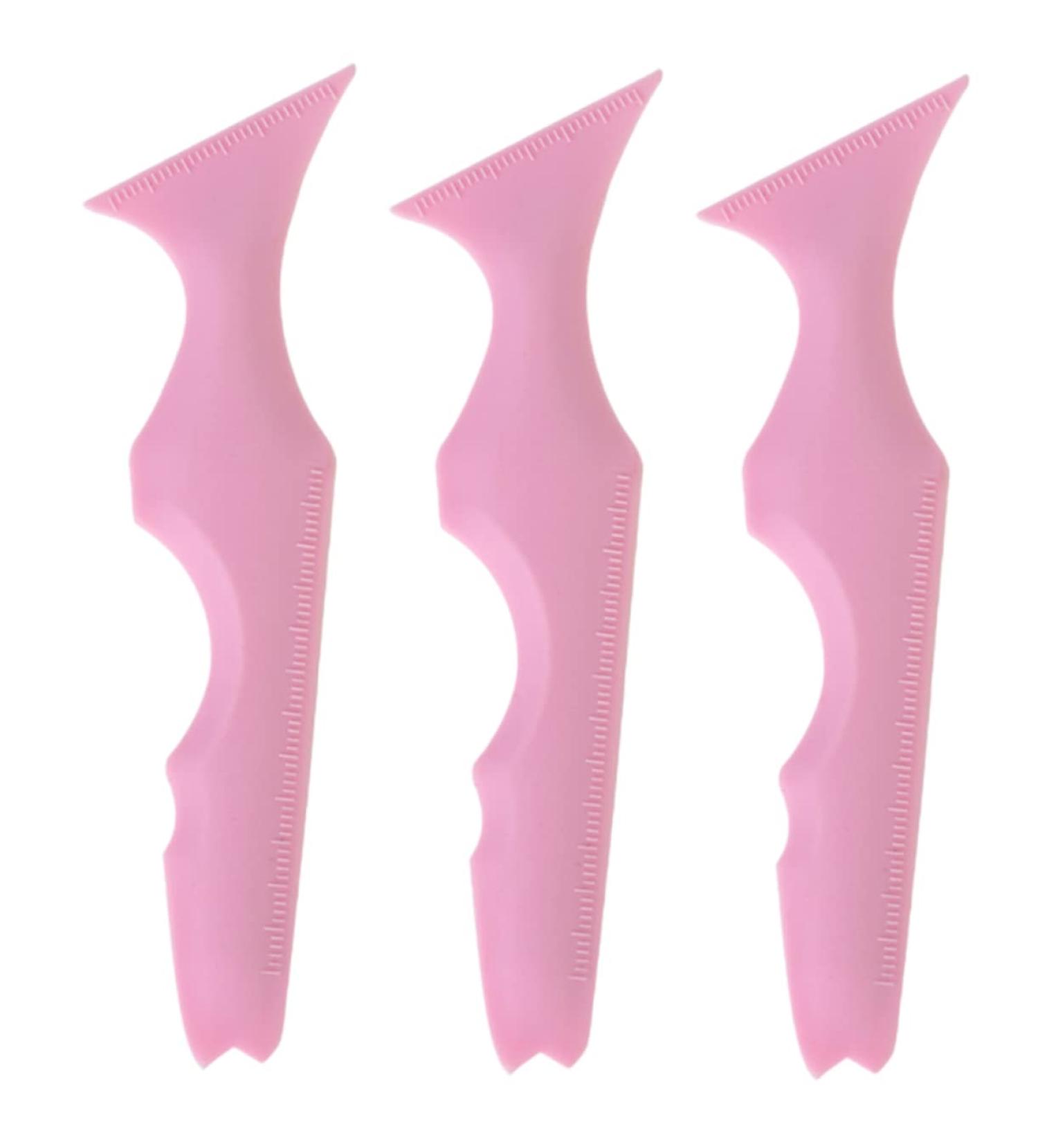 FOMIYES 3pcs Silicone Beauty Ruler Makeup Mascara Marscara Drawing Aid Eyeshadow Template With Wings Model 15X4.15CM Pink-2 - Buy Online on GoSupps.com