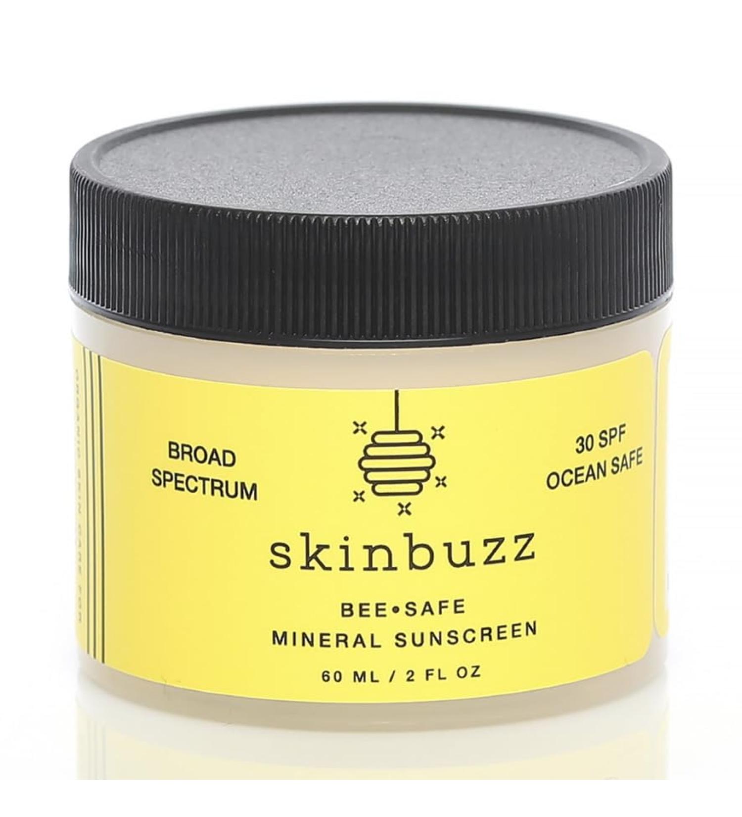SkinBuzz Sunscreen - Bee Safe Teen Acne Safe Whipped Organic Mineral SPF 30 | Ocean Safe Protection - Buy Online on GoSupps.com