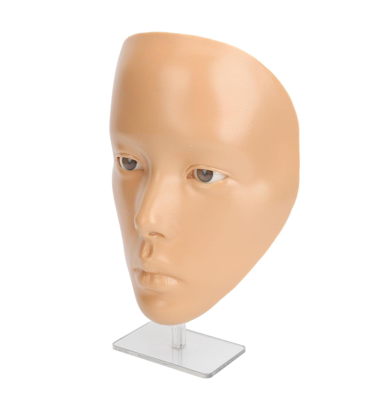 Full Face Makeup Practice Tool Detachable Eyes Silicone Skin Friendly Makeup Practice Board with Plastic Stand for Beauty Makeup Trainers for Face Painting (Wheat Skin) - Buy Online on GoSupps.com