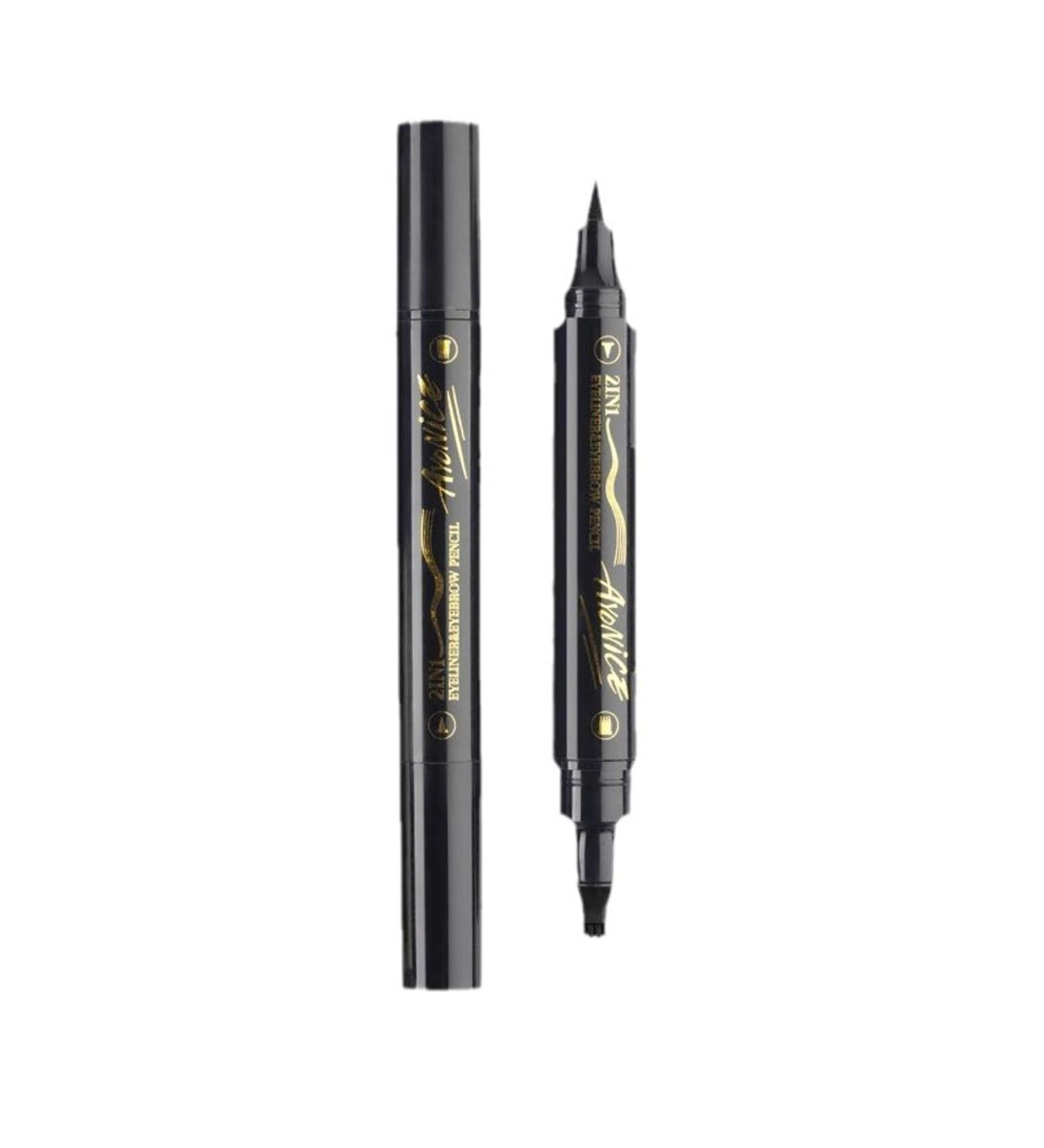 Double Ended Eyebrow Pencil with 4 Tips Micro Head 3D Waterproof Micro Brow Pencil Effortless Natural Looking Eyebrows Black HS - Buy Online on GoSupps.com