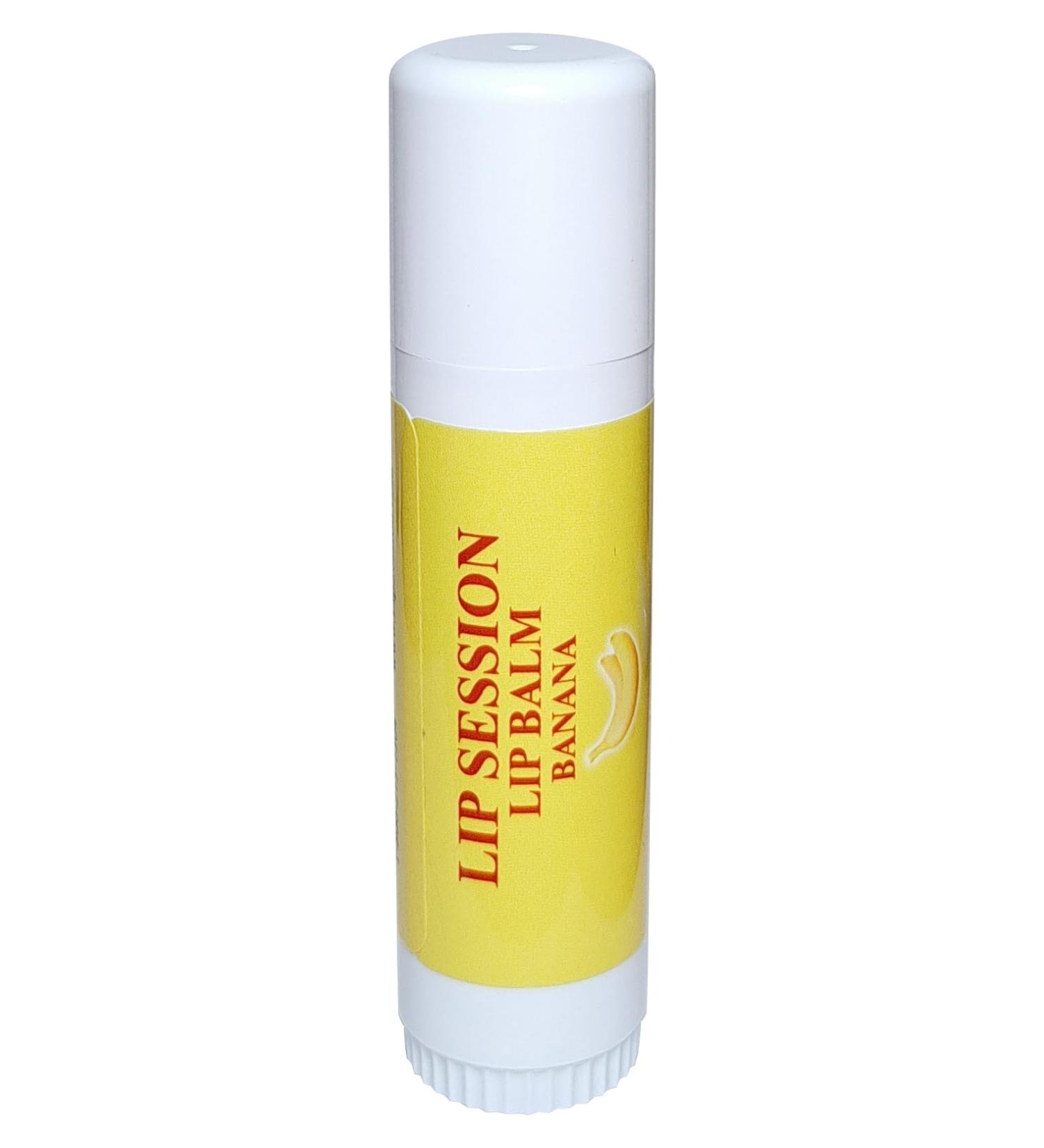 Lip Session Lip Balm Banana Flavor Big Stick 0.5 Oz - With Vitamin E & Cocoa Butter - Moisturizes & Soothes Dry Cracked or Chapped Lips