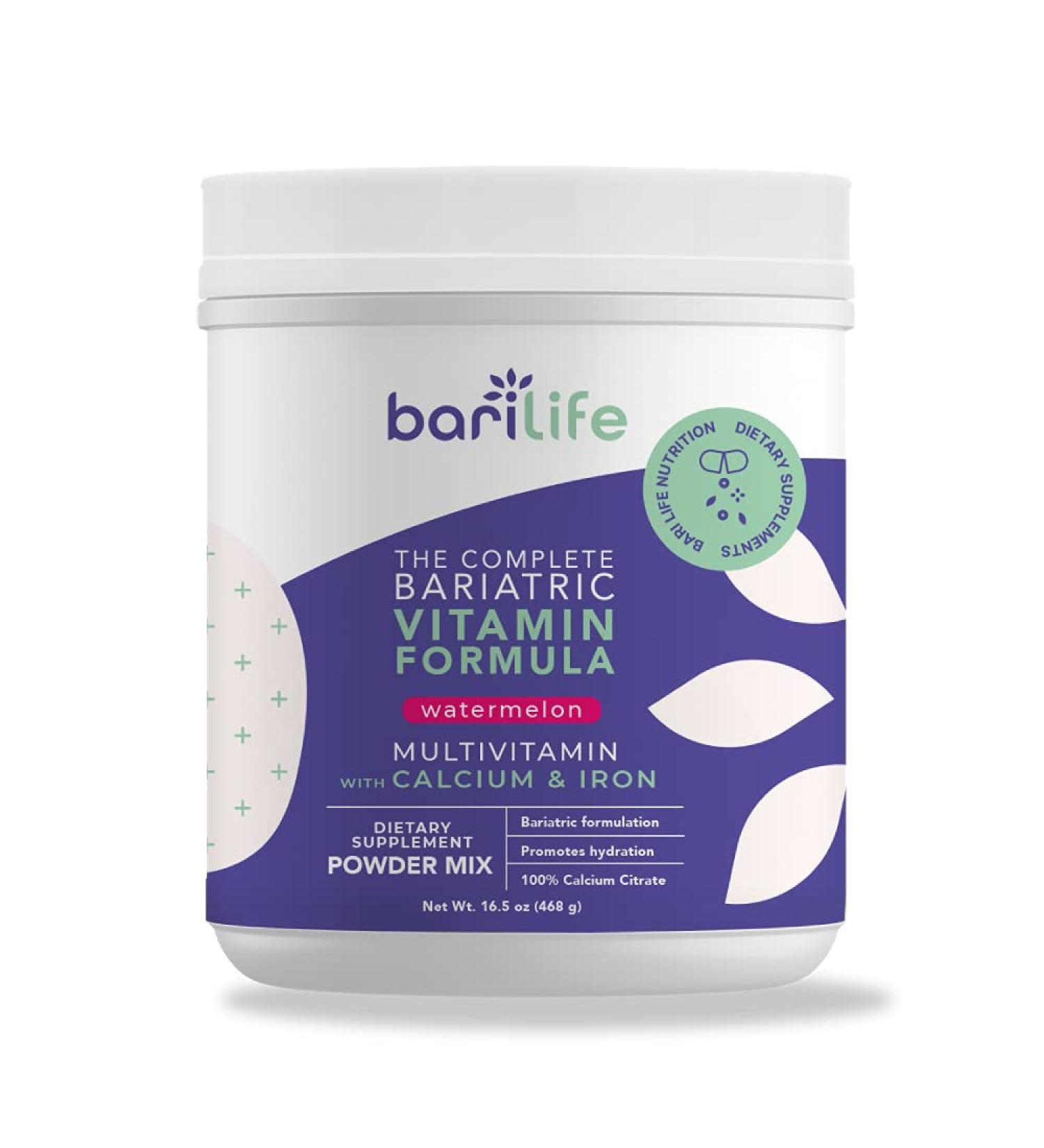 Bari Life Watermelon Bariatric Multivitamin Powder - Calcium Citrate & Iron - 1.03lb (Pack of 1) - Buy Online on GoSupps.com