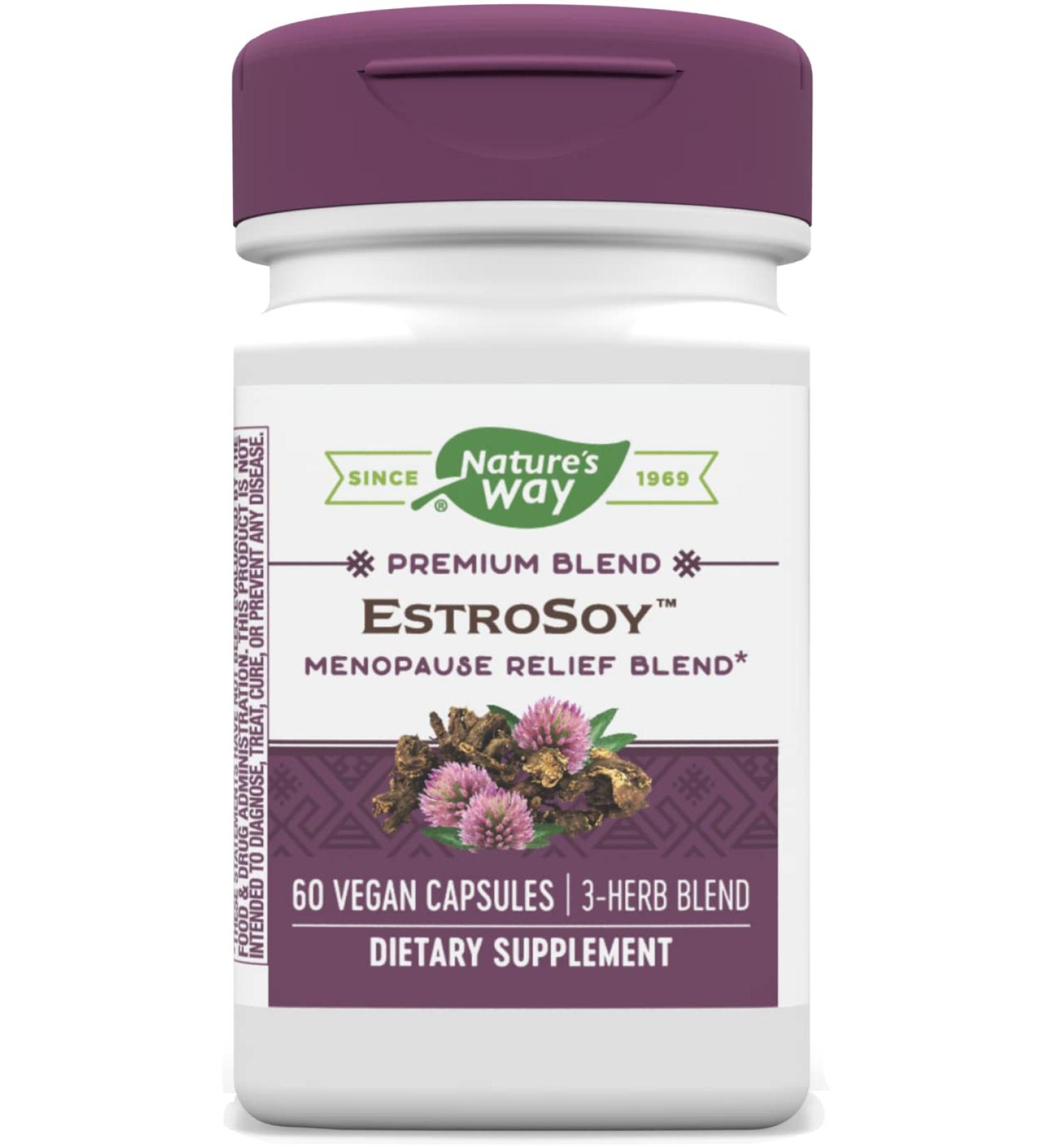 Nature's Way EstroSoy Menopause Relief - 60 Vegan Capsules for Hormonal Balance - Buy Online on GoSupps.com