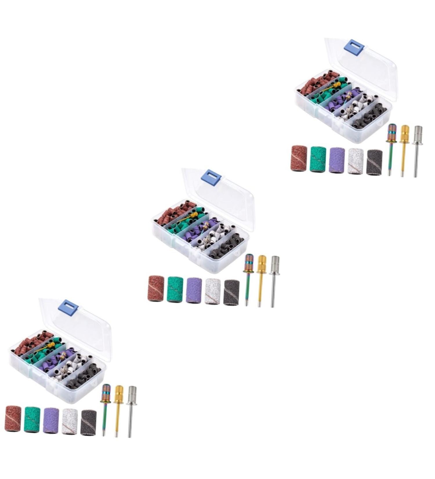 3 Sets nail polish set nail polishing band fine sanding bands for nail drill manicure band nail kits fine grit sanding bands for nail drill nails kit nail bit alloy mandrel frosted - Buy Online on GoSupps.com