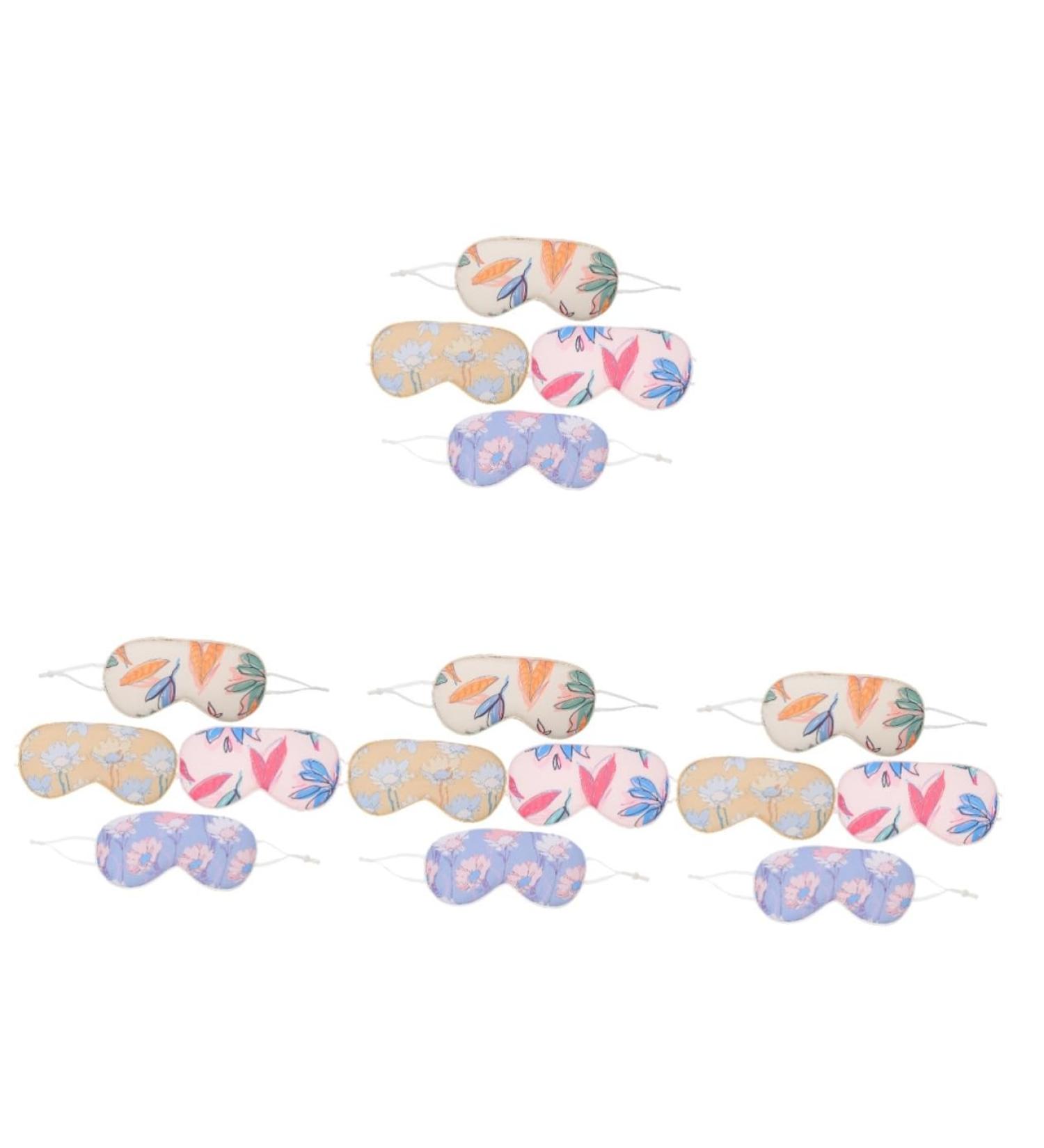 Silk Eye Sleeping Mask Set - 16 Pcs | Imitation Silk, Breathable Eye Mask Goggles for Adults | Eye Patch for Women | Silk Sleep Eye Masks for Nap and Relaxation - Buy Online on GoSupps.com