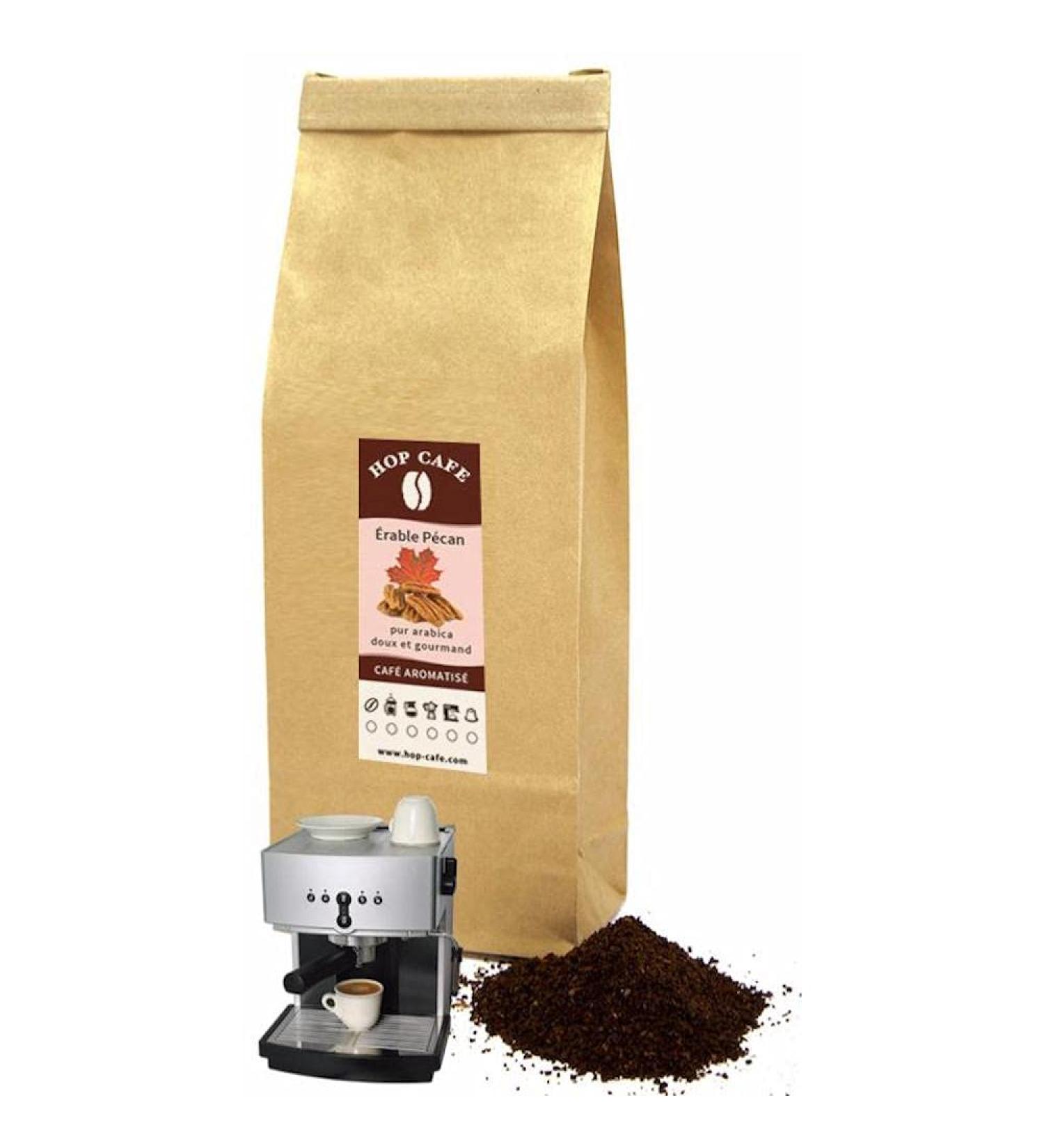 HOP CAFE Ground Coffee for Espresso Machines - Maple Pecan Flavored - 250g