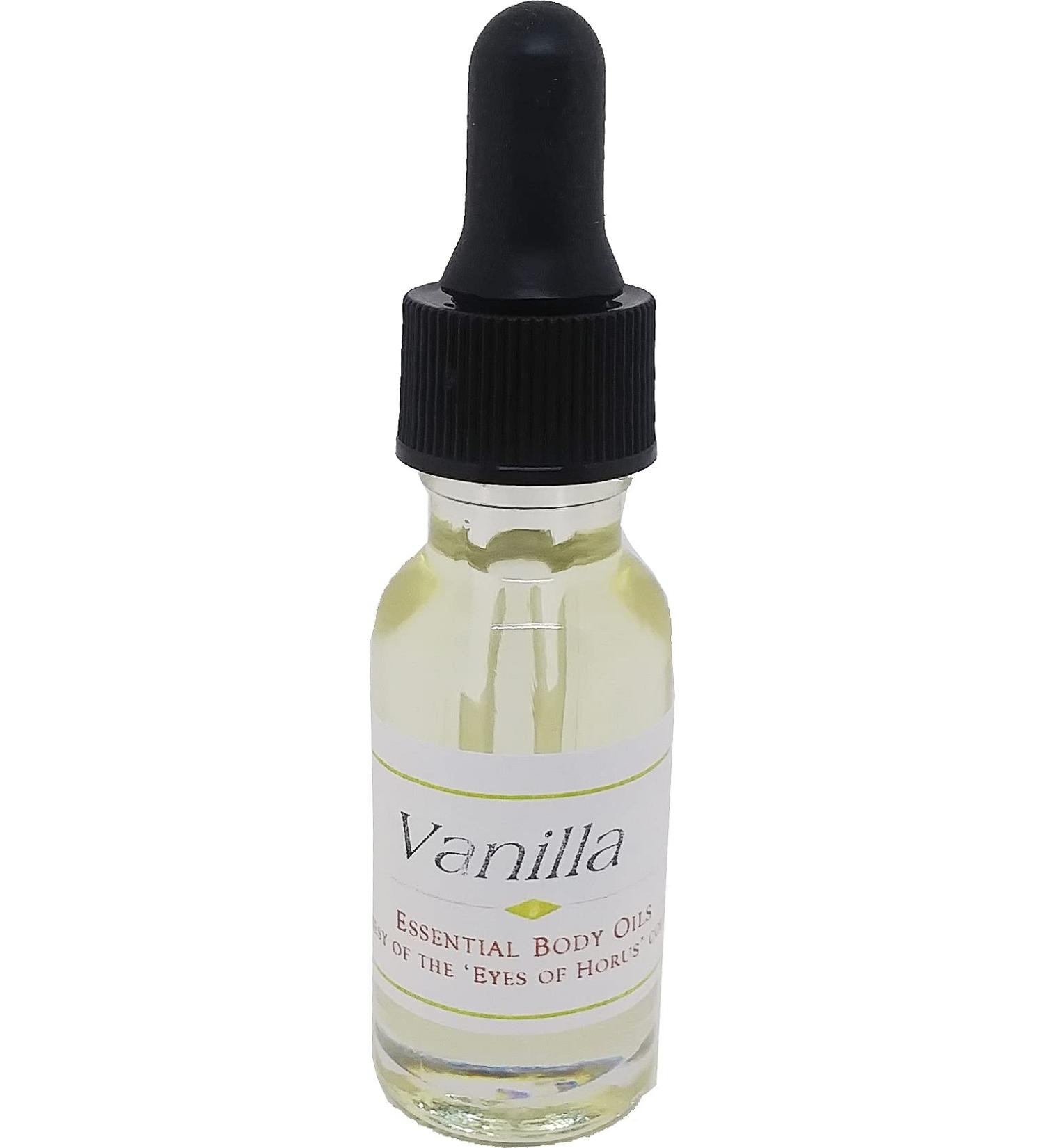 Vanilla Scented Body Oil Fragrance Glass Dropper Top - Gold - 1/2 oz. - ID#23197