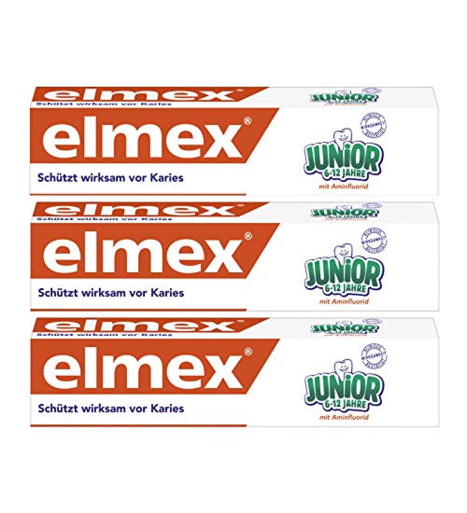 Elmex Junior Toothpaste for Ages 6-12 - 3x75ml | Optimal Dental Care for Kids - Buy Online on GoSupps.com