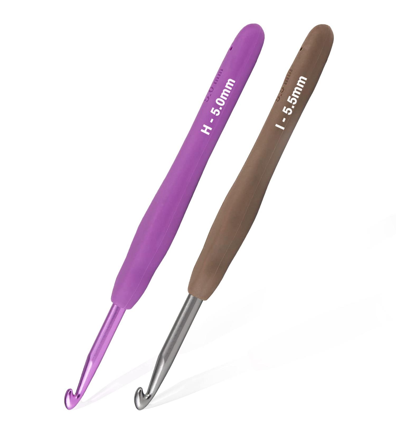 2 Pack Super Smooth Crochet Hooks Set - Size H/5mm and I/5.5mm - Ergonomic Design for Beginners and Advanced Crocheters - Buy Online on GoSupps.com