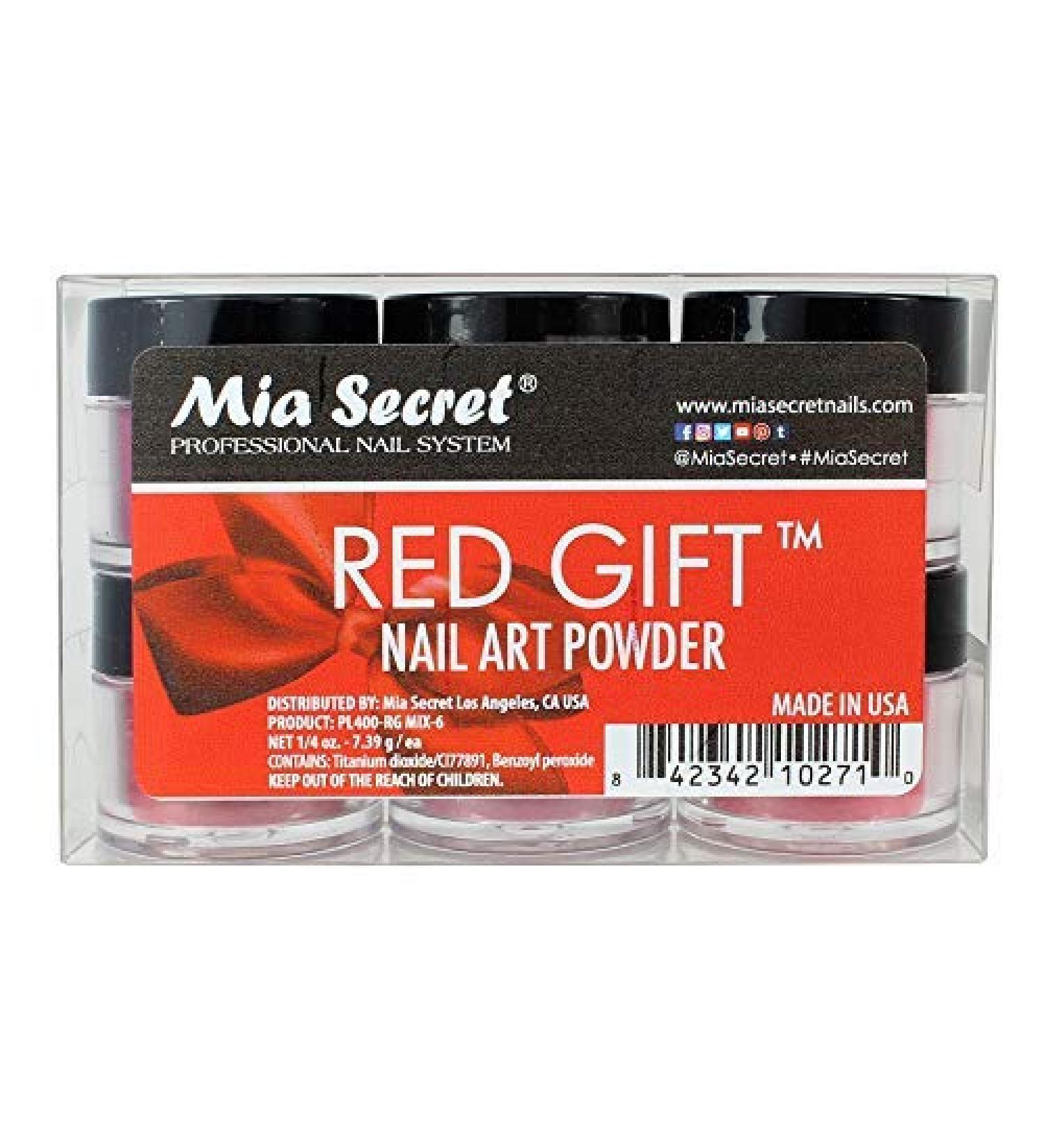 Mia Secret Red Gift Nail Art Powder Collection - 6 Piece Set, 1/4 oz Each - Buy Online on GoSupps.com