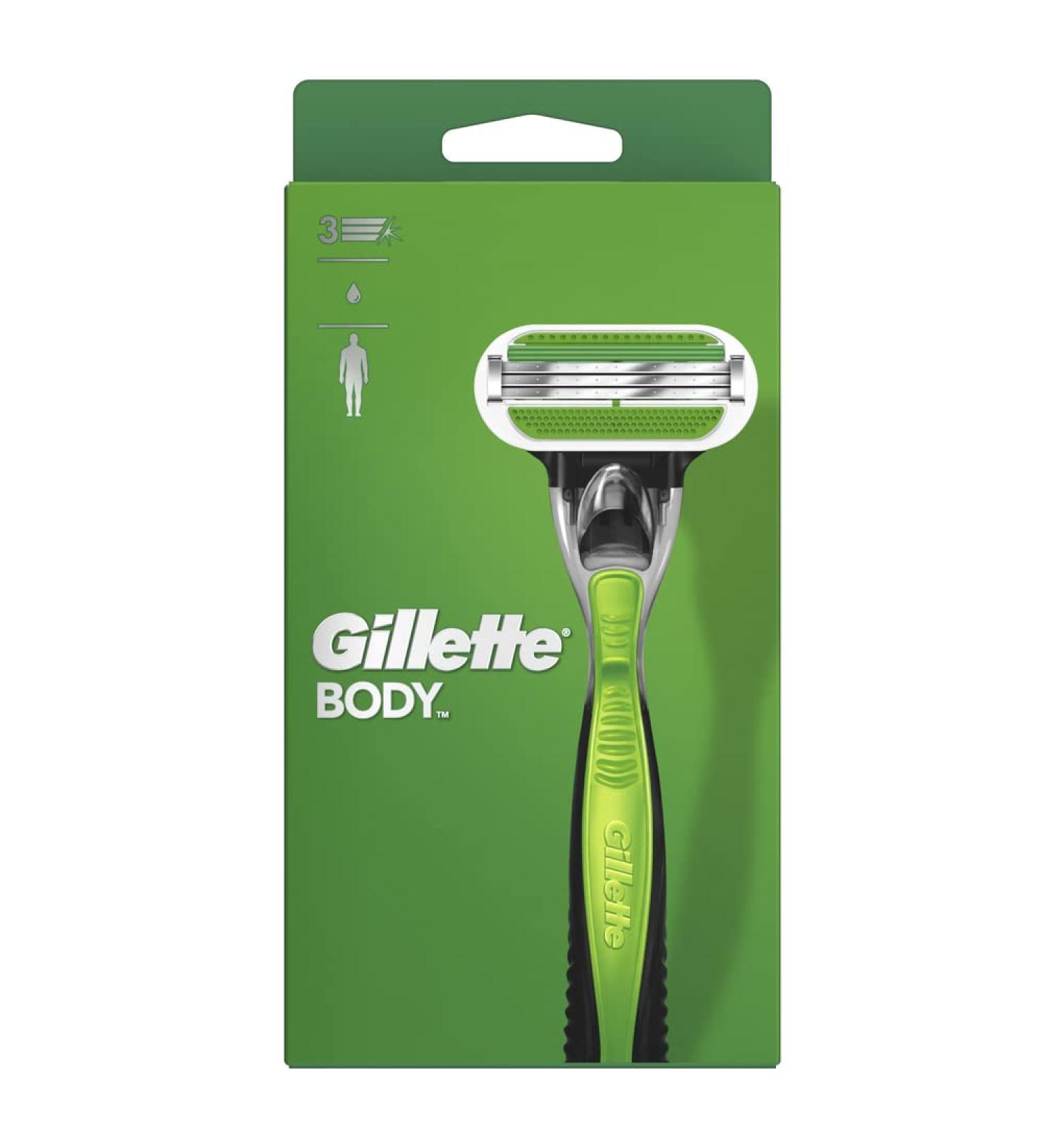 Buy Gillette Body Razor for Men 3-Blade Wet Razor + 1 Replacement Blade | International Shipping Available - Buy Online on GoSupps.com