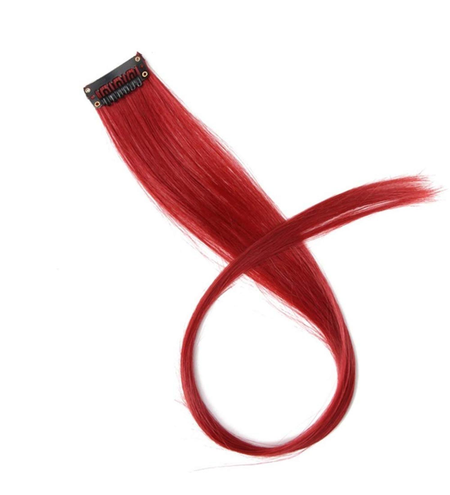 18 Inch Curly Hair Clip-In Extensions | Colorful Pink & Blue Synthetic Wig for Girls - Natural Look & Easy Styling - Buy Online on GoSupps.com