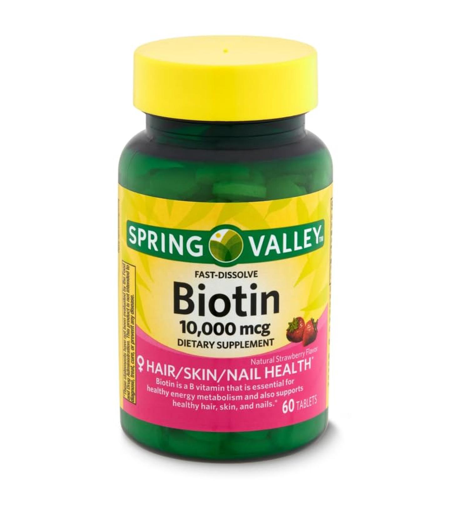 4 TOP CARE Fast-Dissolve Biotin Dietary Supplement 10 000 mcg 60 Count