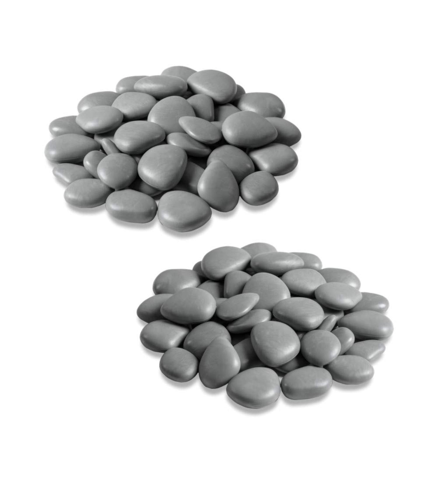 RE-Pubbles - Recycled Plastic Decorative Stones for Pots Gardens Aquariums Terrariums and Scale Models - 2 Small Packs grey 2S Grey
