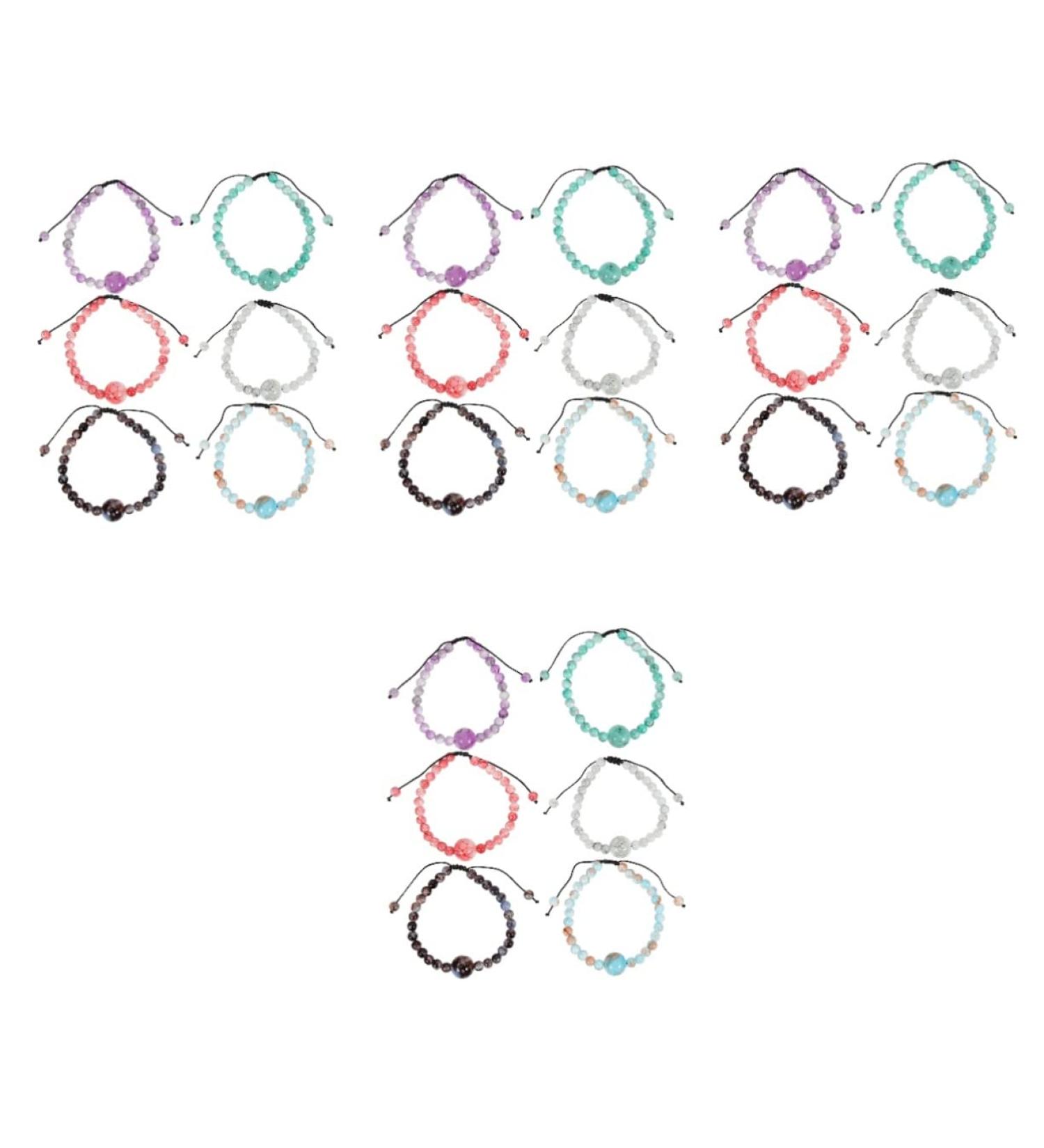 Doitool Handmade Motion Sickness Relief Bracelet Set - 24pcs Glass Beaded Bracelets for Women - Adjustable and Delicate Travel Decor - Assorted Colors - Buy Online on GoSupps.com