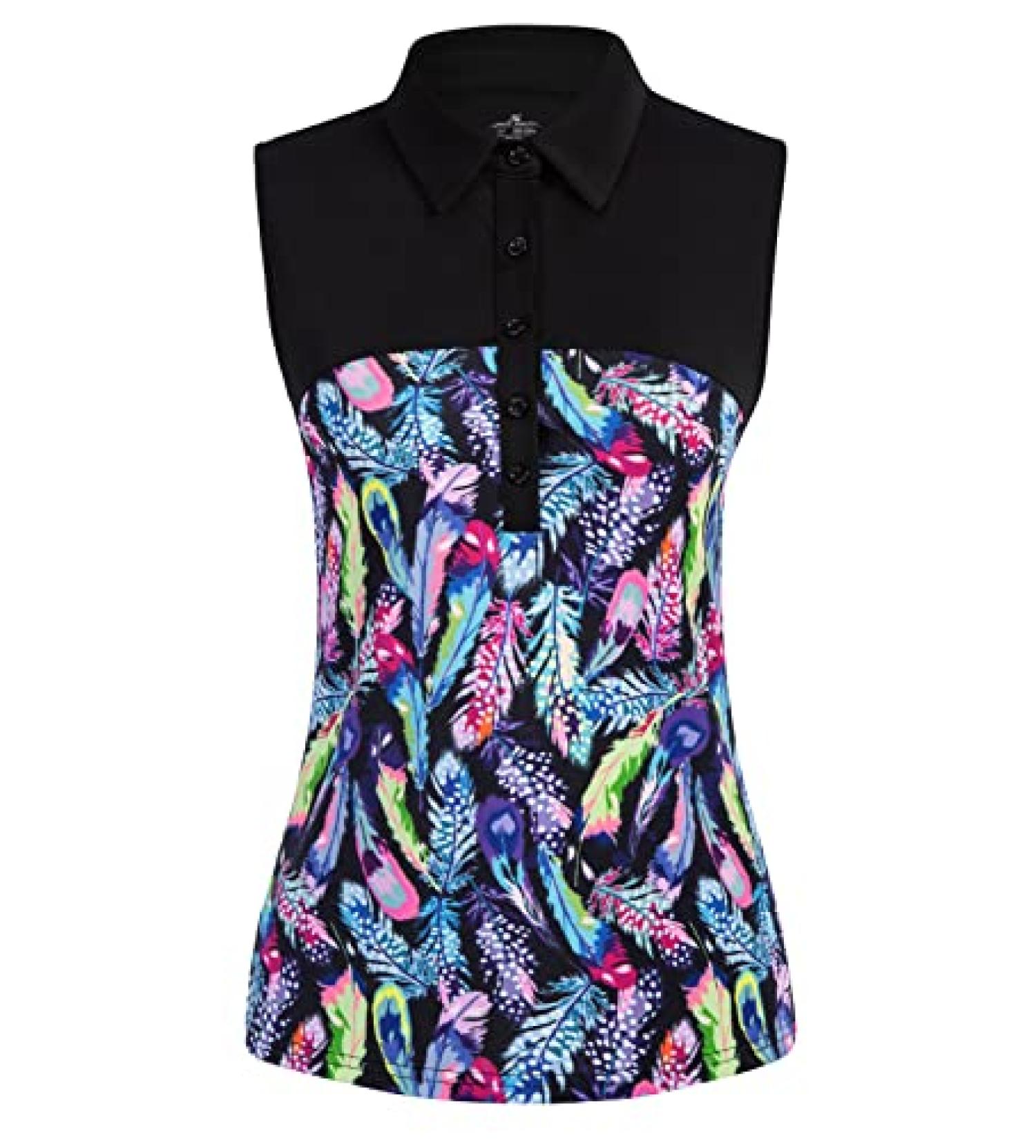 JACK SMITH Women's Sleeveless Polo Shirt - Quick Dry Golf Tennis Athletic Top - Feathers (Large) - Buy Online on GoSupps.com