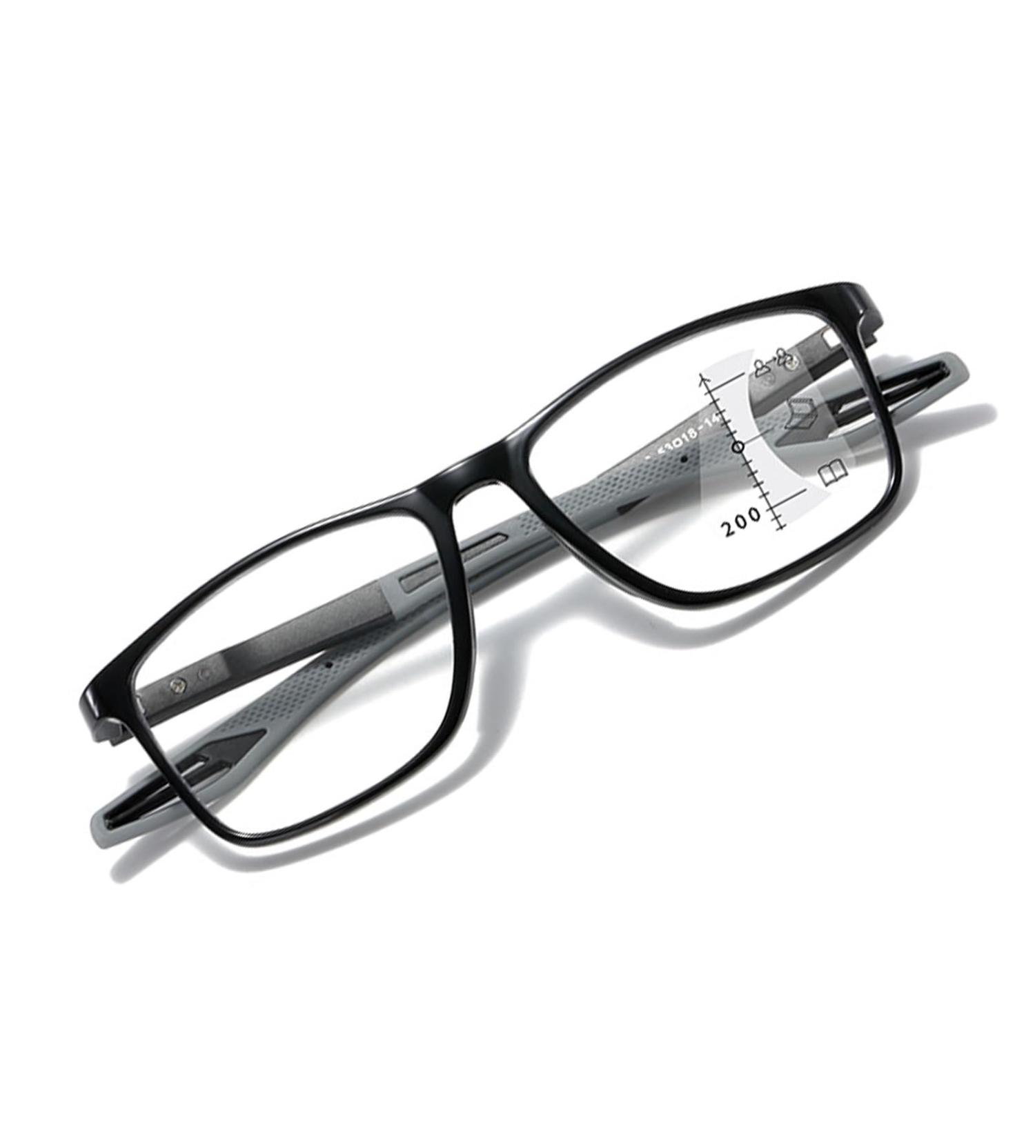 VAKUUM Progressive Multifocus Reading Glasses | Blue Light Blocking Trifocal Eyeglasses for Reading & Sports | Portable Gray Readers (Size 4.0x) - Shop Now - Buy Online on GoSupps.com