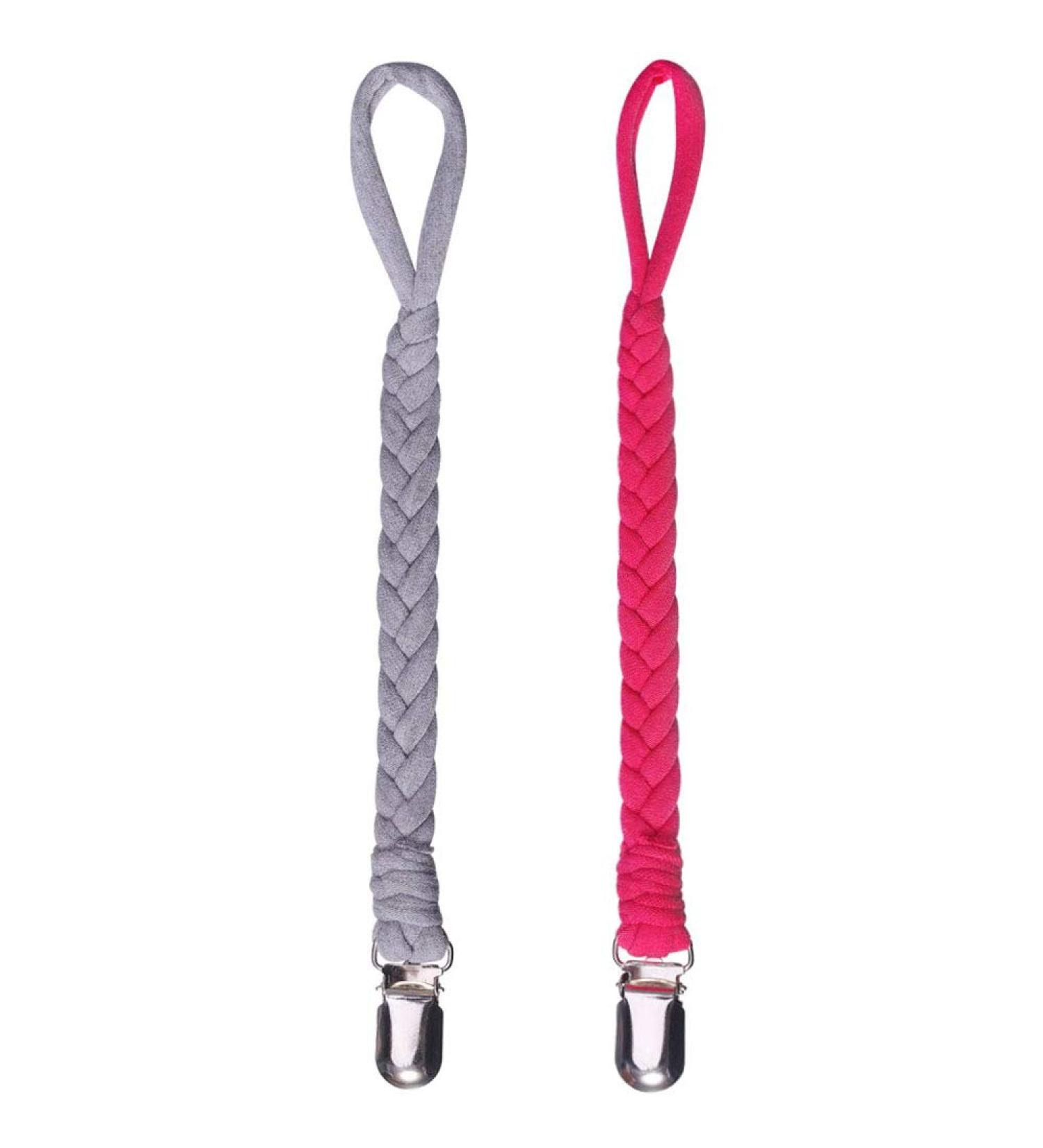 Pacifier Clips for Boys and Girls - Hand-Made Braided Soothie Leash - Universal Holder for Pacifiers and Teething Bibs (Color B) - Buy Online on GoSupps.com