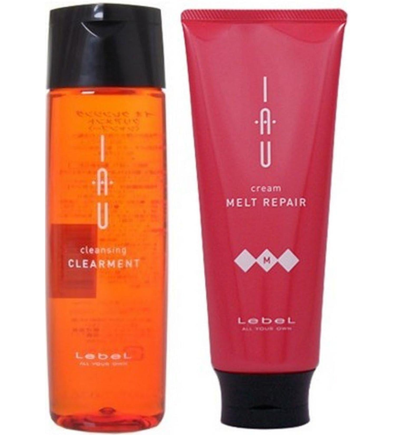 Lebel IAU Cleansing Clearment Shampoo & Melt Repair Treatment Set - 200ml Green Tea | International Shipping Available - Buy Online on GoSupps.com