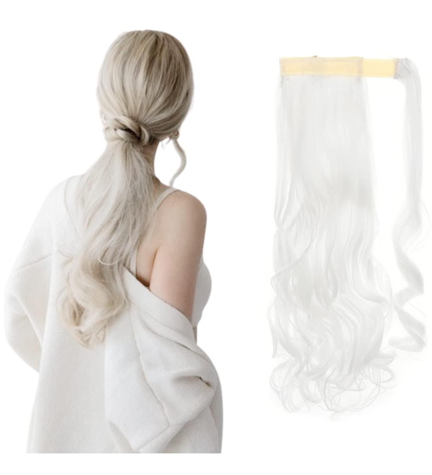 Wrap Around Curly Clip-in Ponytail Extension | 17 Inch Long Hairpiece for Women | Brown Black Blonde Shades Available - Buy Online on GoSupps.com