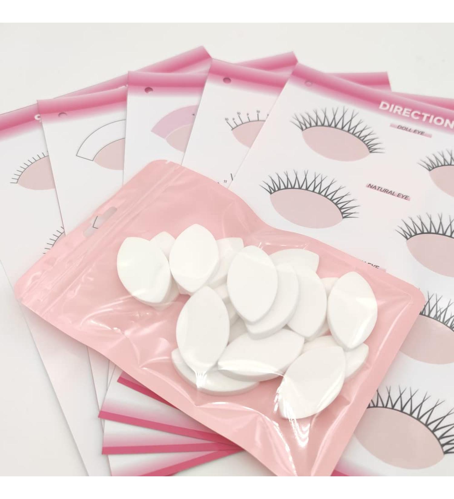 Jegapluso 20pcs Eye Shaped Practice Sponges & 5 Sheets Lash Mapping Cards - Ideal for Eyelash Beginners & Extension Supplies - Buy Online on GoSupps.com