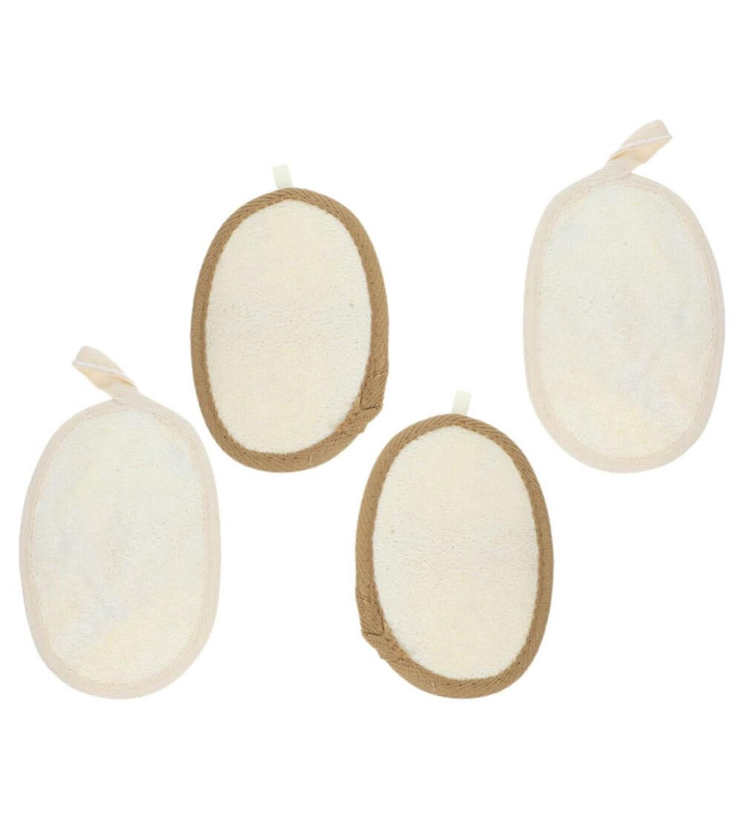 Baluue Natural Loofah Sponge - 4 Pcs Exfoliating Body Scrubber for Bath & Shower | Eco-Friendly Loofah Pad - Buy Online on GoSupps.com