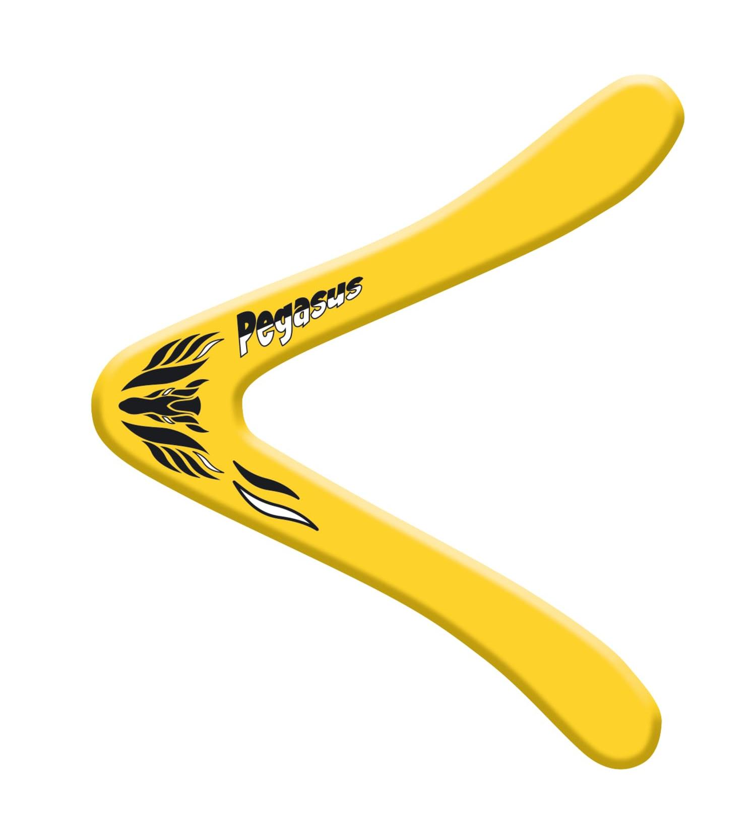 Paul G nther 1374-boomerang Pegasus neon yellow classic shape about 25 cm in size out of unbreakable polypropylene flies approx. 18-20 m