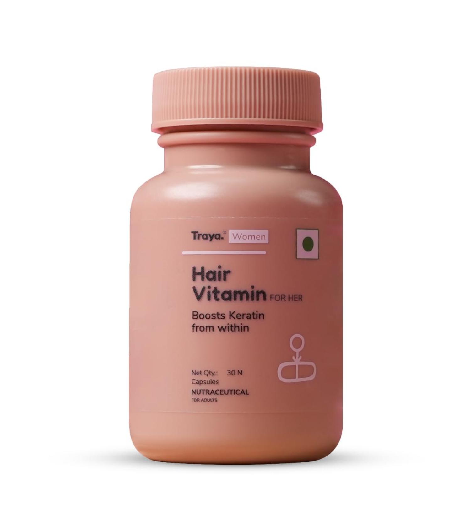 Hair Vitamin for Her | Keratin Supplements for Hair Growth and Hair Fall Control | Consists Biotin Zinc Iron and Vitamin B12 | 30 Tablets - Buy Online on GoSupps.com
