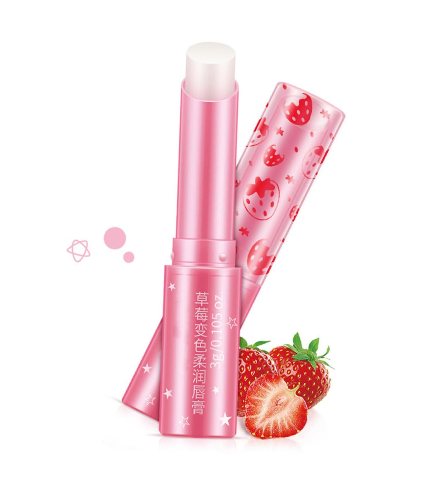 Beaupretty Natural Strawberry Essence Lip Balm for Women Moisturizing and Refreshing Lip Smoother Nourishes and Softens with Gentle Non Sticky Care - Buy Online on GoSupps.com