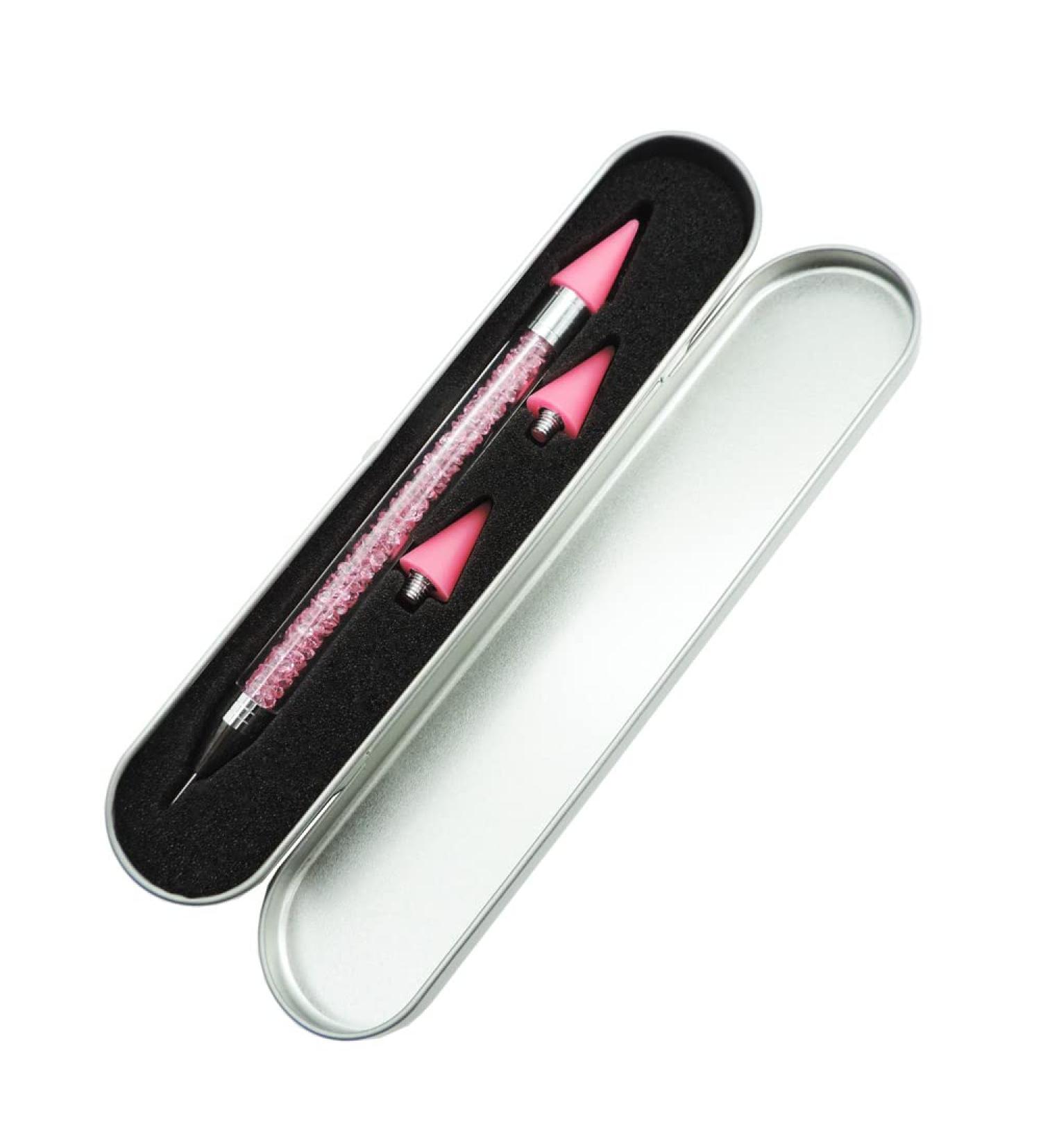 Rhinestone Picker Dotting Pen | Sewian Nail Dotting Tool Double Head Wax Pen | Rhinestone Pickup Tool for DIY Nail Art - Pink - Buy Online on GoSupps.com