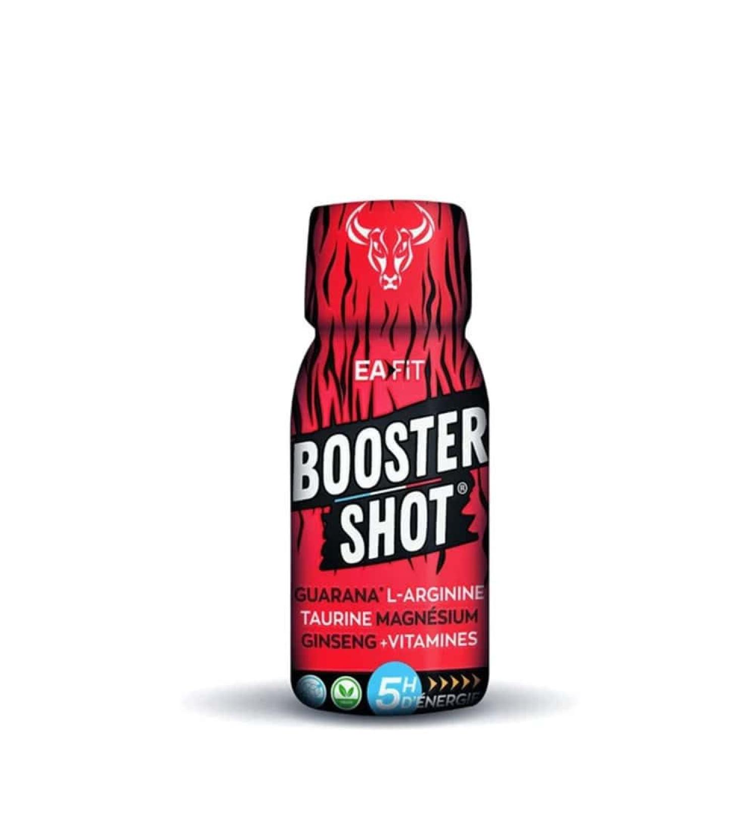 EAFIT Booster Shot - 60 ml - 5 Hour Immediate Energy - Sugar Free - Mango Flavor - Vegan Certified - French Brand - Anti-Doping Certified