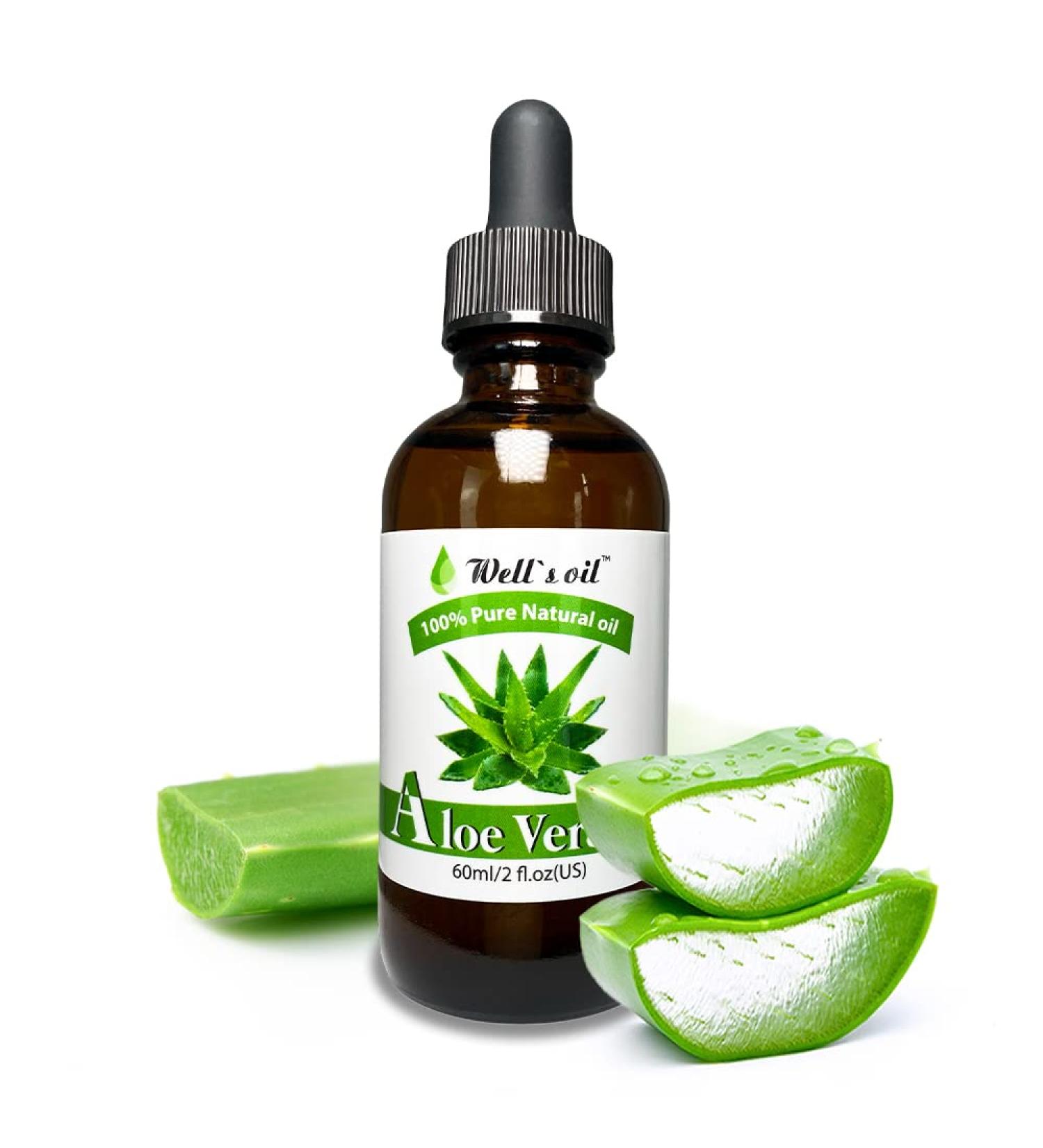 100% Natural Aloe Vera Oil 2 fl oz - Revitalizing Hair Moisturizer & Growth Booster | Skin Repair | Wells - Buy Online on GoSupps.com