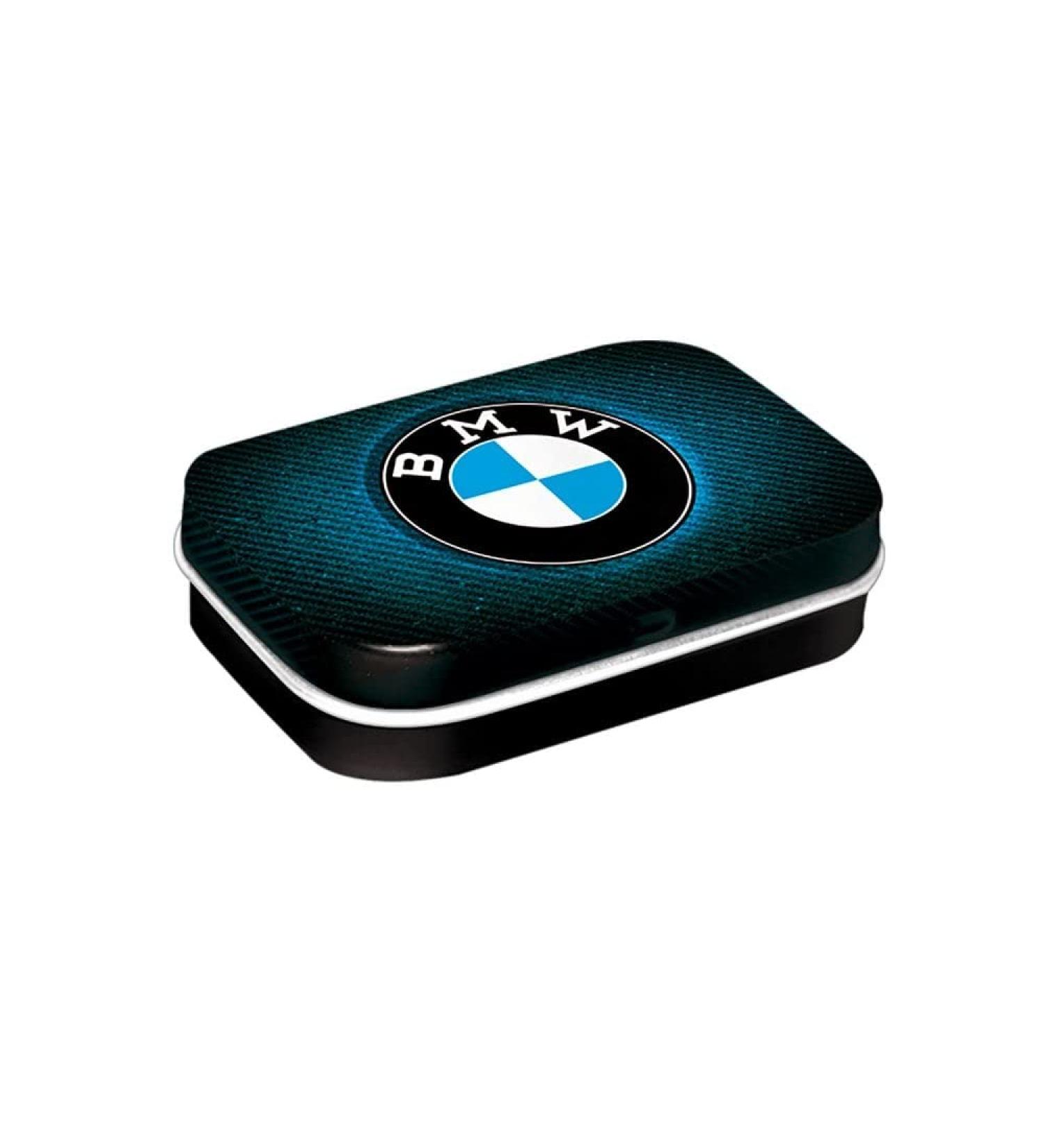Nostalgic-Art Retro Pillendose 4 x 6 x 1.6 cm BMW-Logo Blue Shine-Gift idea for BMW Accessories fans with peppermint drages vintage design